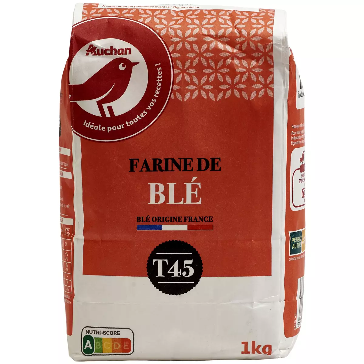 AUCHAN Farine de blé T45 1kg