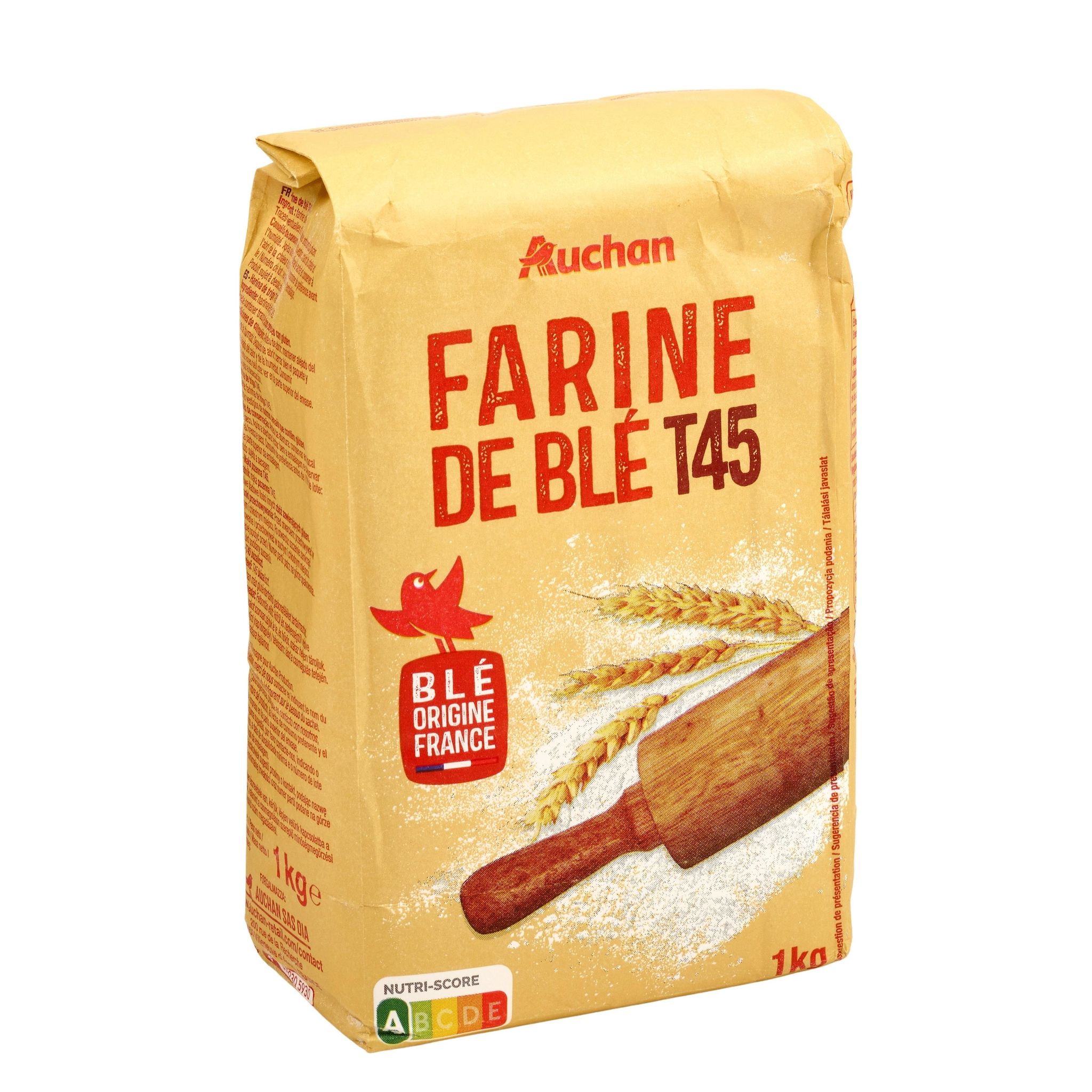 Voir la diapositive 3 : AUCHAN Farine de blé T45 1kg