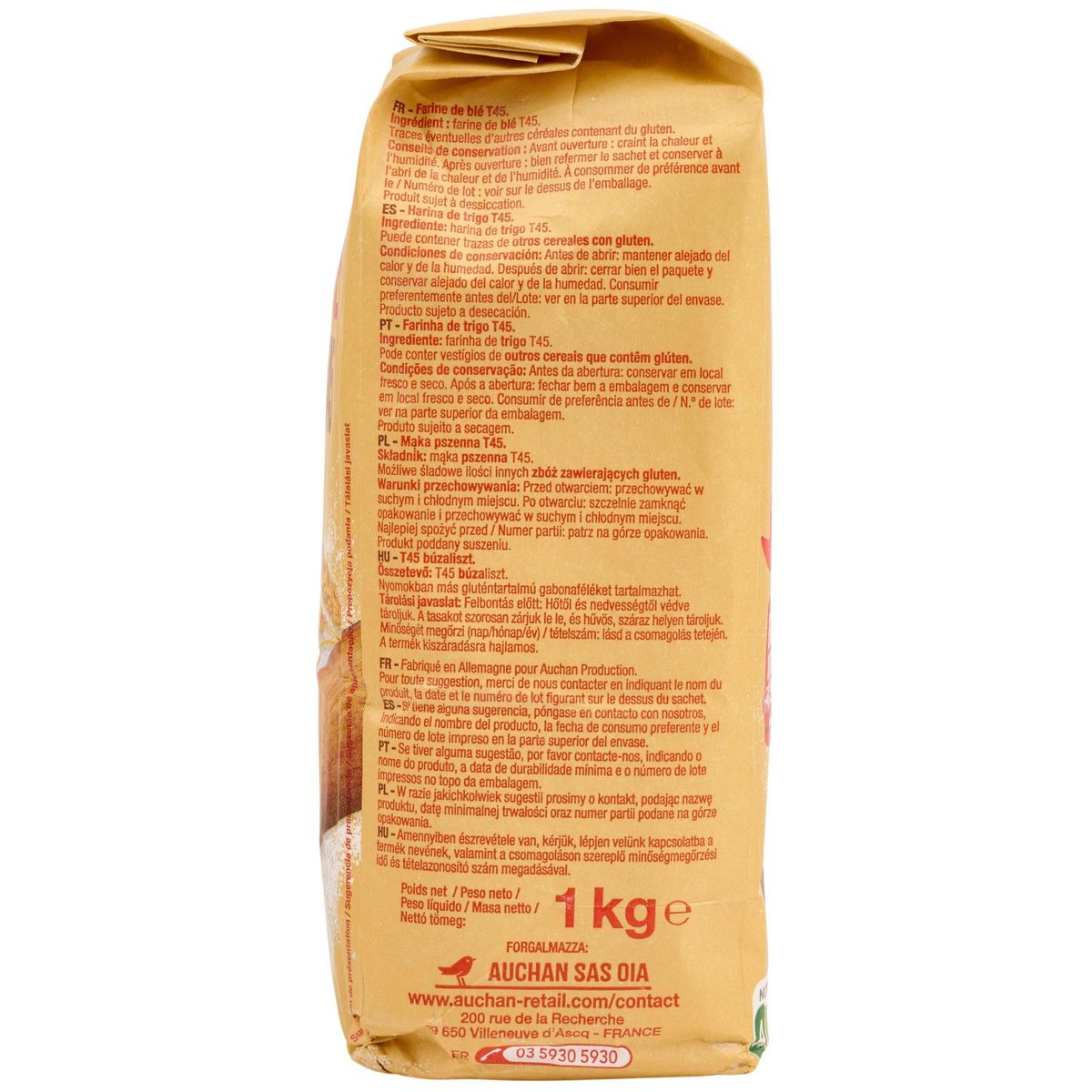 AUCHAN Farine de blé T45 1kg