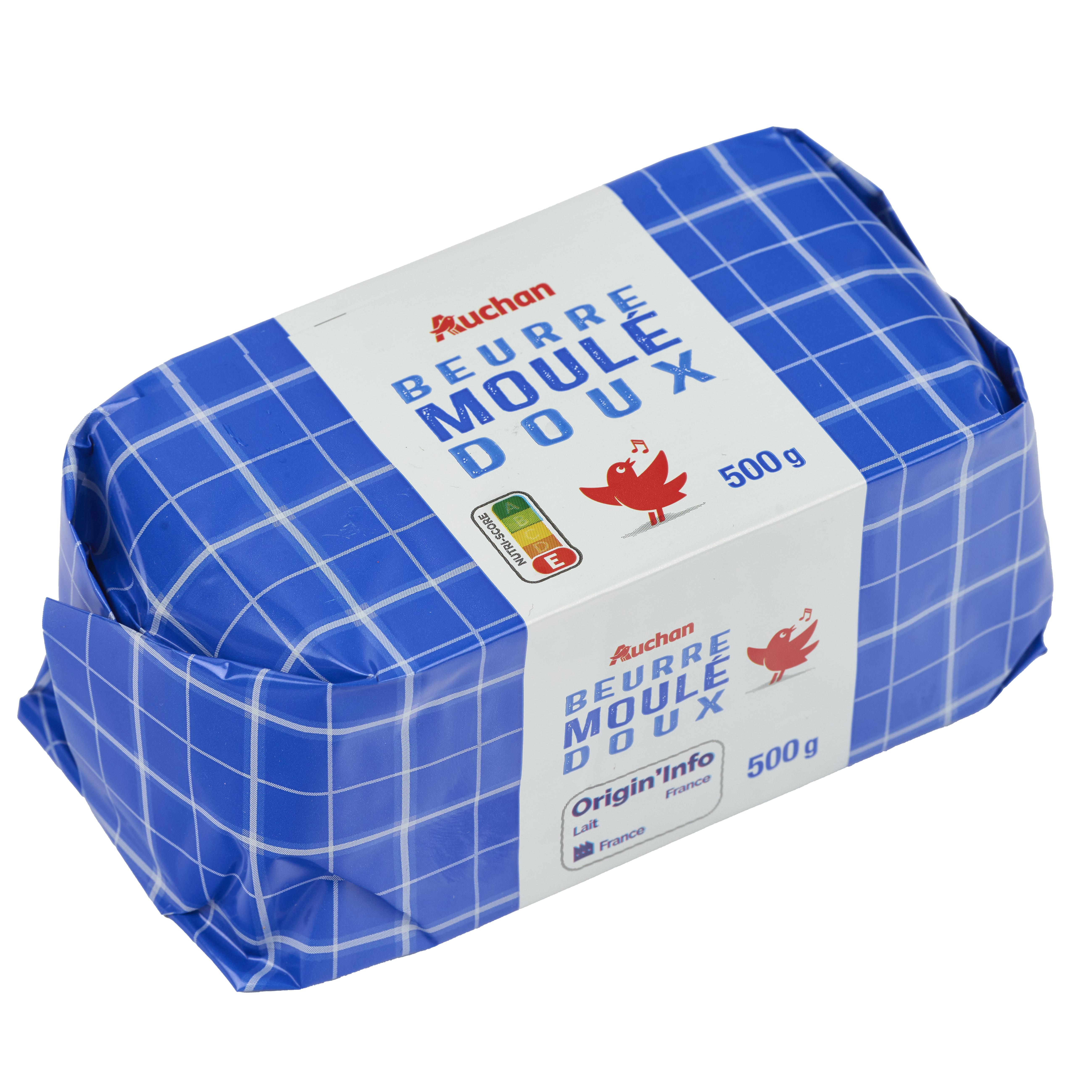 Voir la diapositive 2 : AUCHAN Beurre moulé doux 83%MG 500g