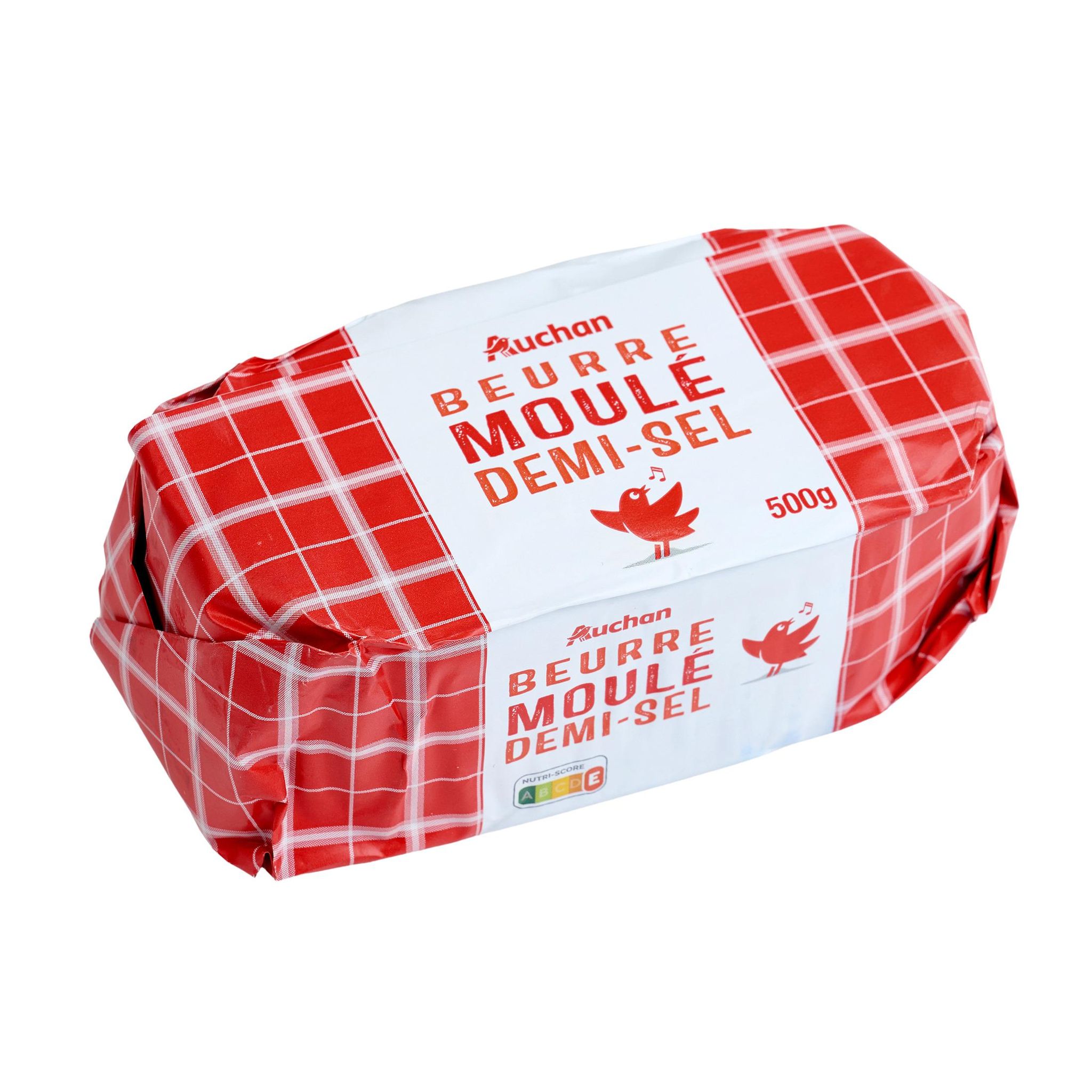 Voir la diapositive 2 : AUCHAN Beurre moulé demi-sel 81%MG 500g