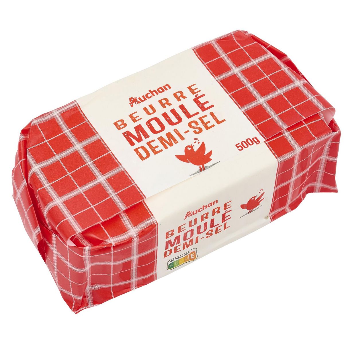AUCHAN Beurre moulé demi-sel 500g