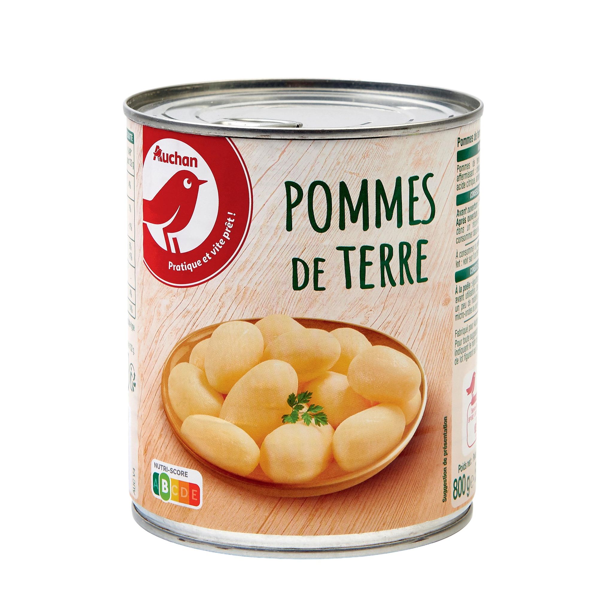 Voir la diapositive 2 : AUCHAN Pommes de terre 530g