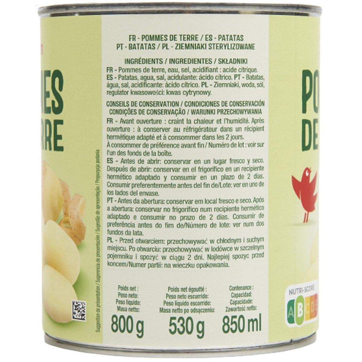 AUCHAN Pommes de terre 530g