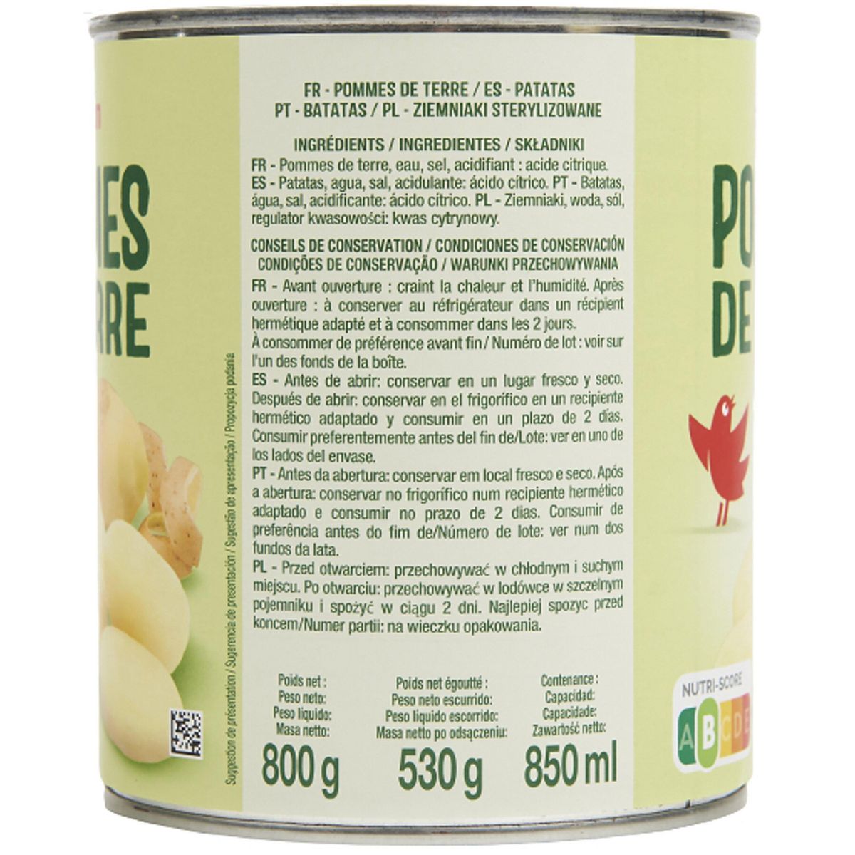 AUCHAN Pommes de terre 530g