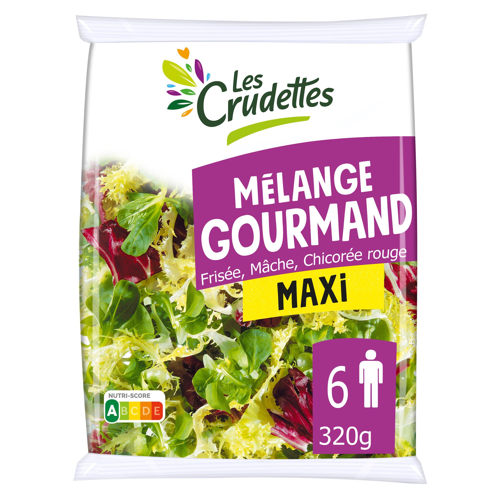 Voir la diapositive 2 : LES CRUDETTES Mélange gourmand maxi 6 parts 320g