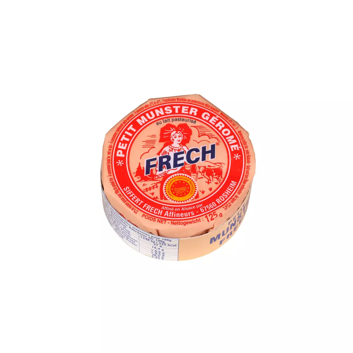 FRECH Fromage petit Munster Géromé au lait pasteurisé AOP 125G