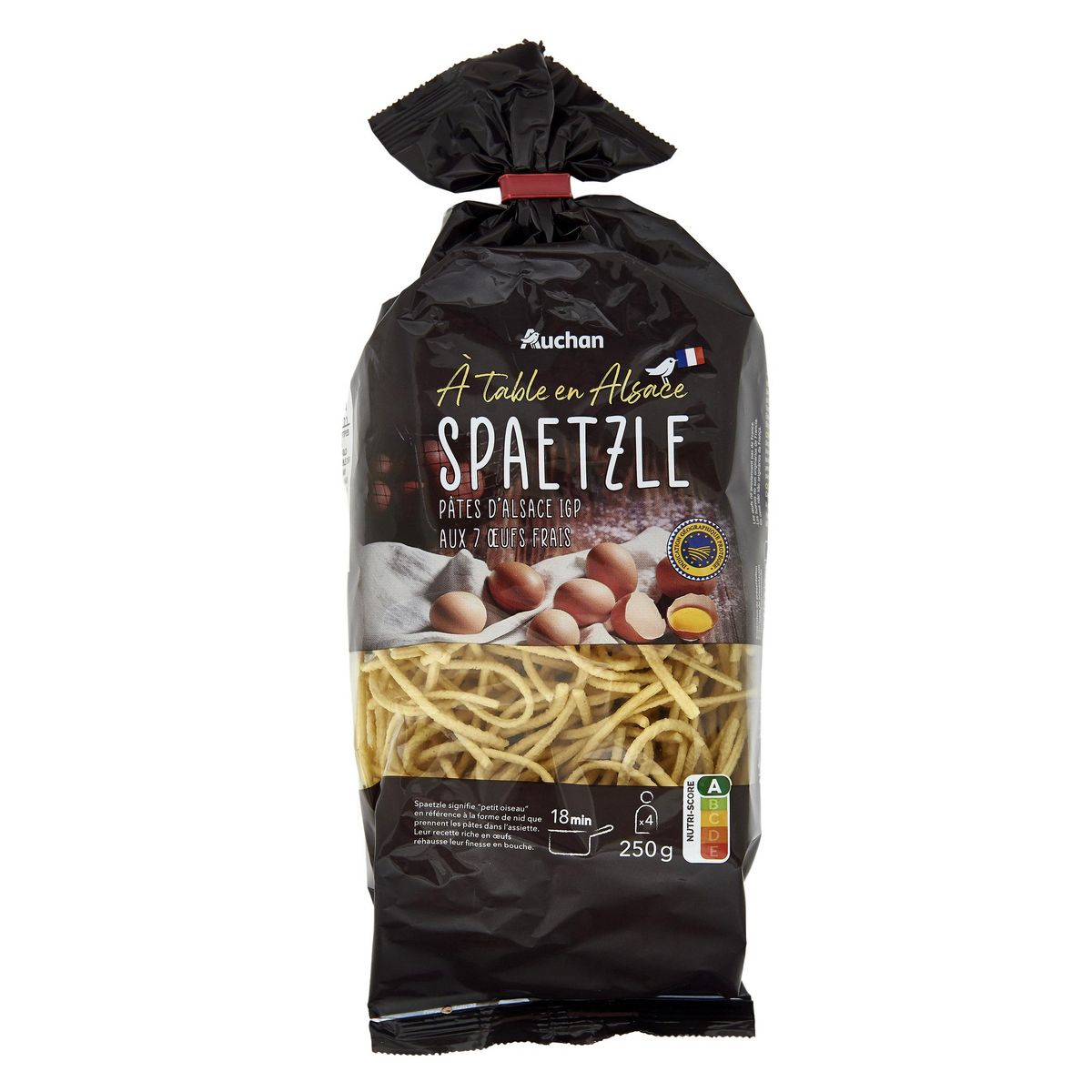 AUCHAN TERROIR Pâtes d'Alsace spaetzle aux œufs frais blé français 4 personnes 250g