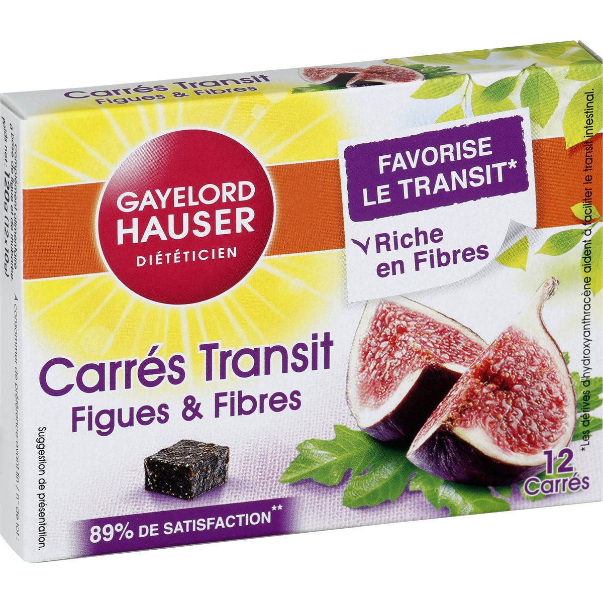 GAYELORD HAUSER Carrés transit figues et fibres 12 carrés 120g