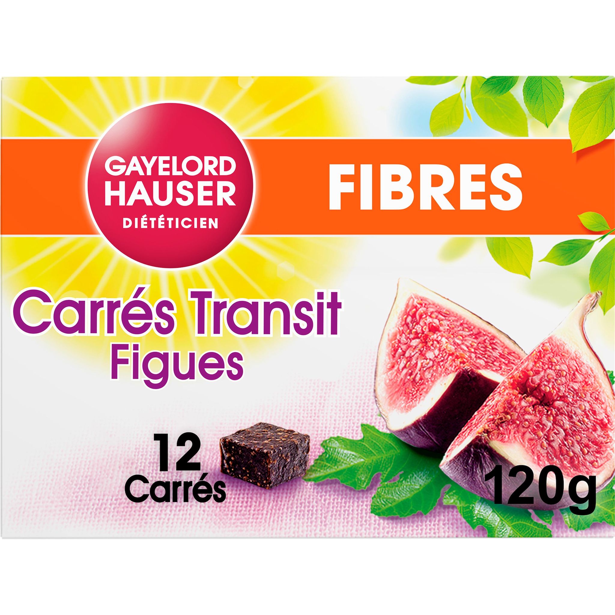 Voir la diapositive 2 : GAYELORD HAUSER Carrés transit figues et fibres 12 carrés 120g