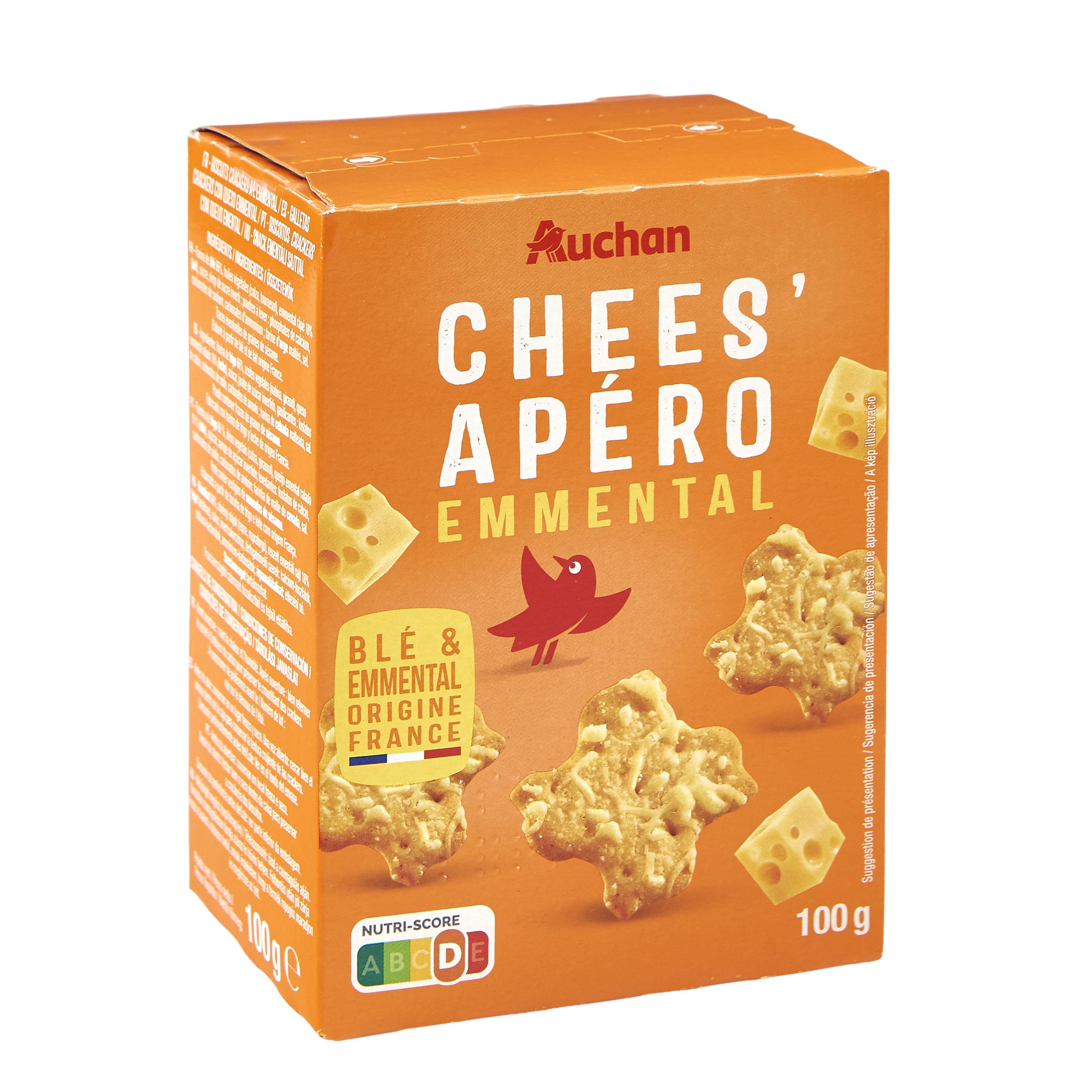 Voir la diapositive 2 : AUCHAN Crackers emmental Chees'apéro 100g