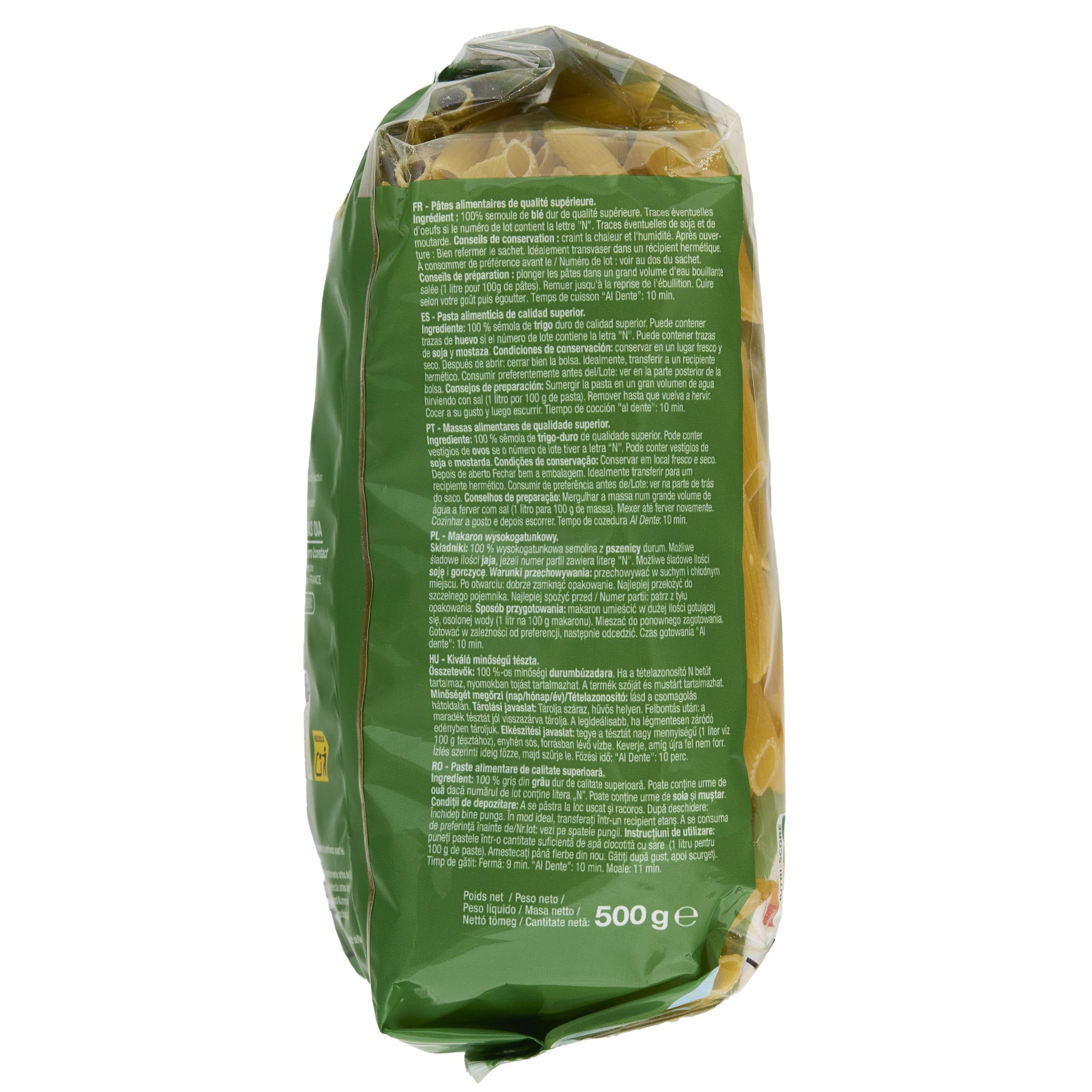 Voir la diapositive 3 : AUCHAN Penne rigate 500g