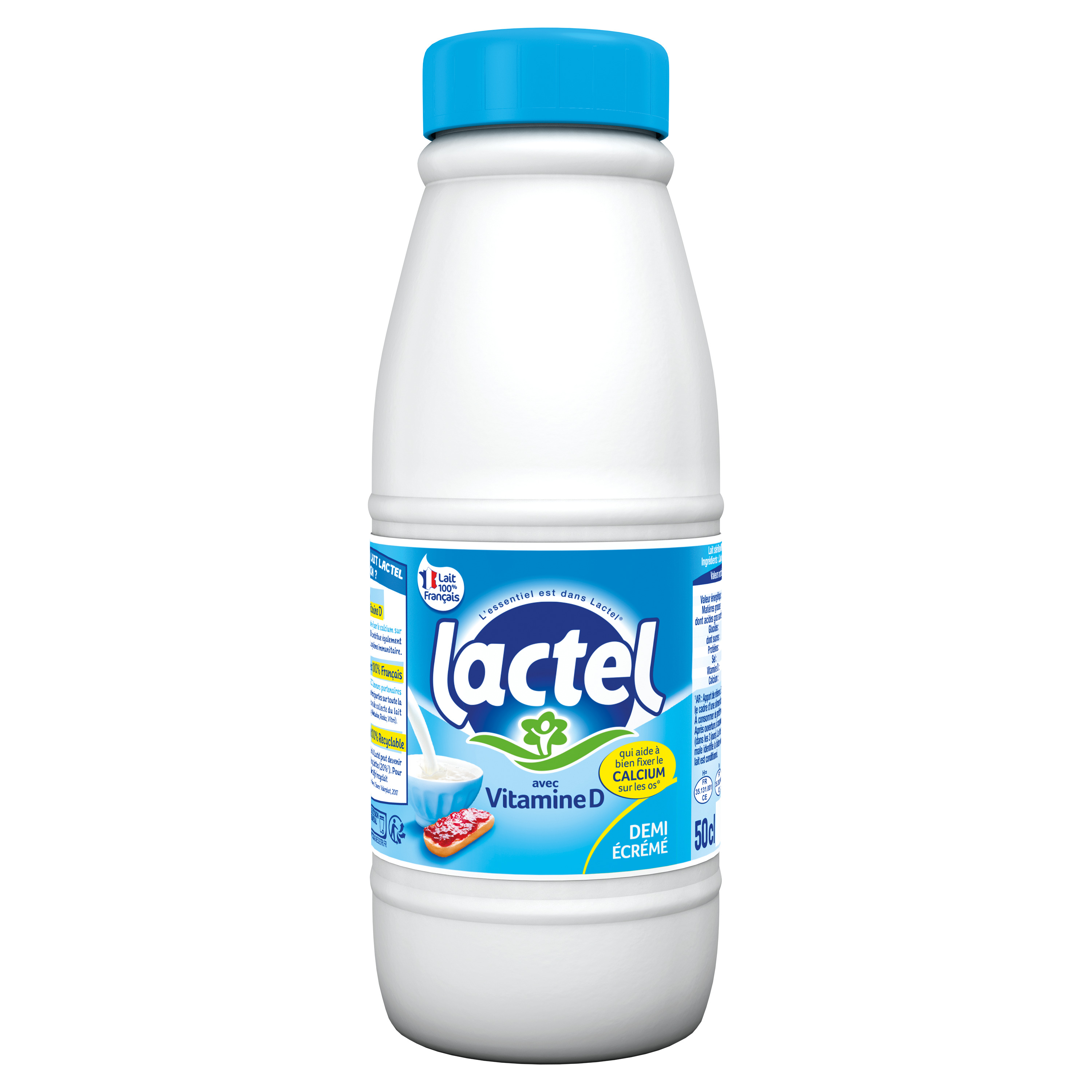 Voir la diapositive 2 : LACTEL Lait demi écrémé 50cl