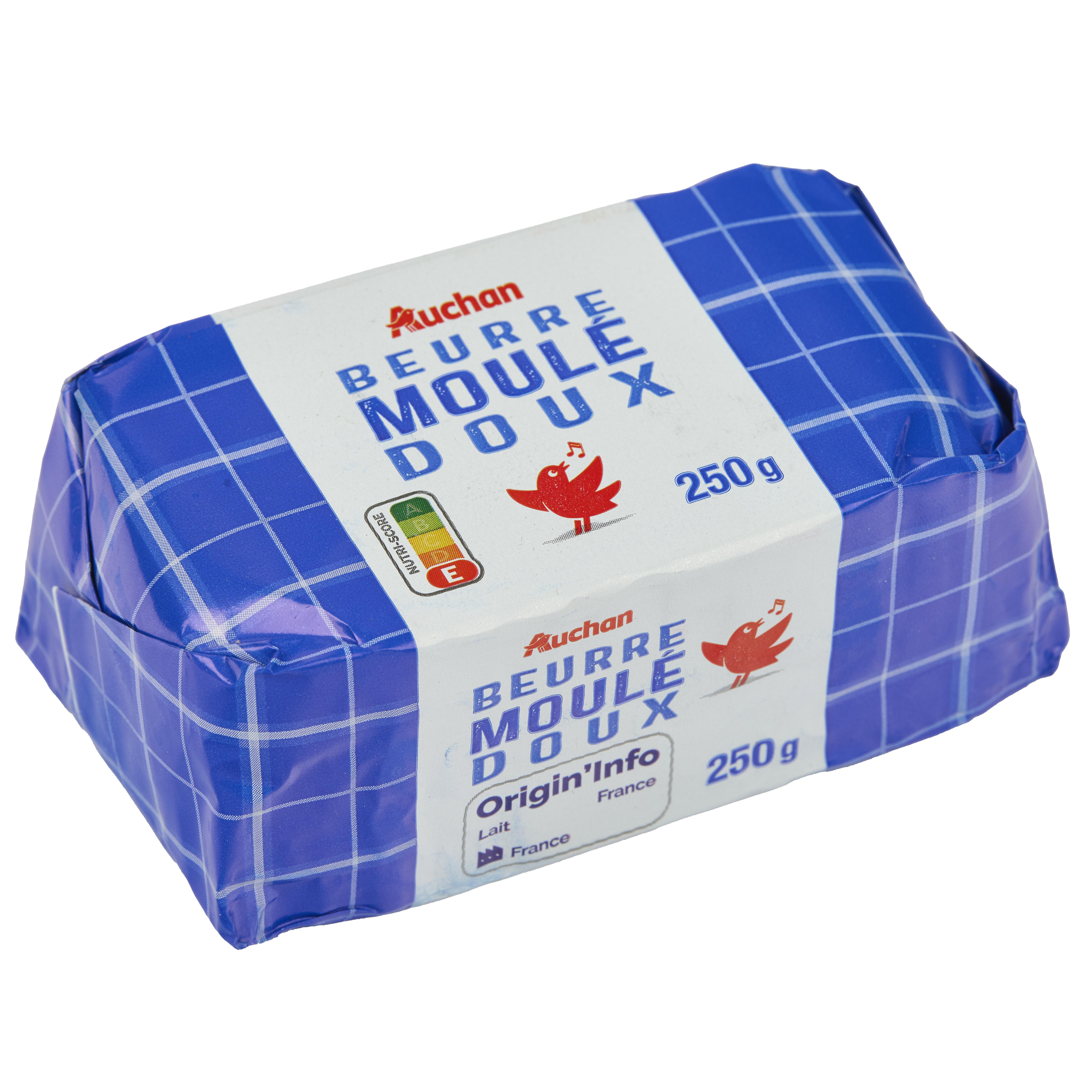 Voir la diapositive 3 : AUCHAN Beurre moulé doux 83%MG 250g