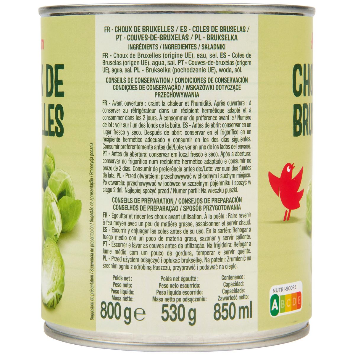 AUCHAN Choux de Bruxelles 530g