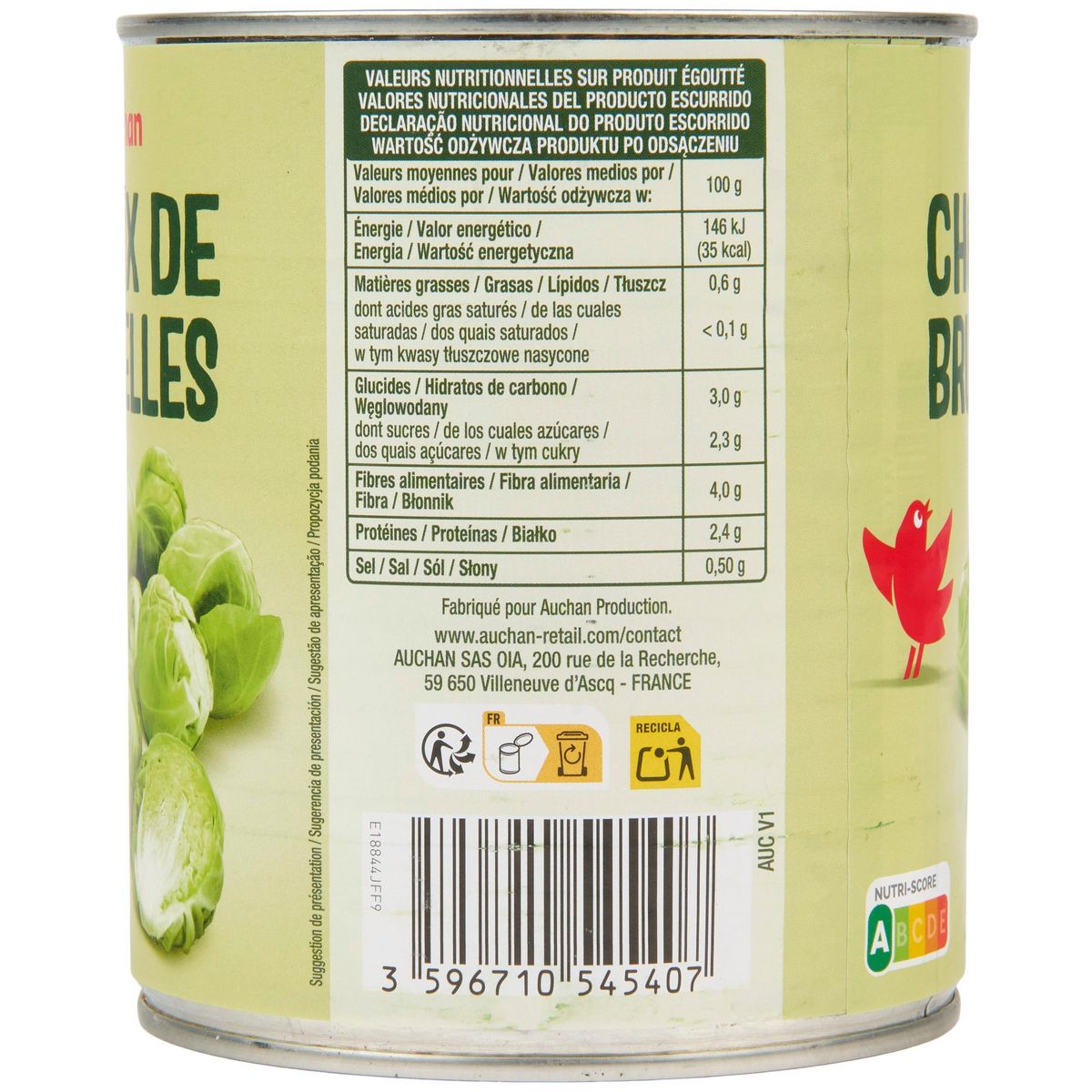 AUCHAN Choux de Bruxelles 530g
