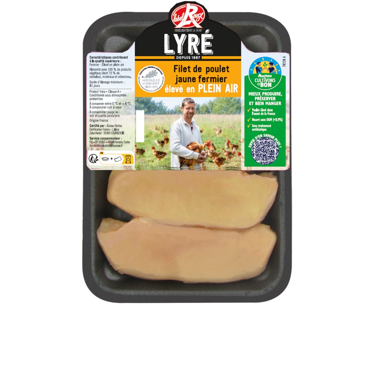 LYRE CULTIVONS LE BON Filet de poulet jaune fermier 500g
