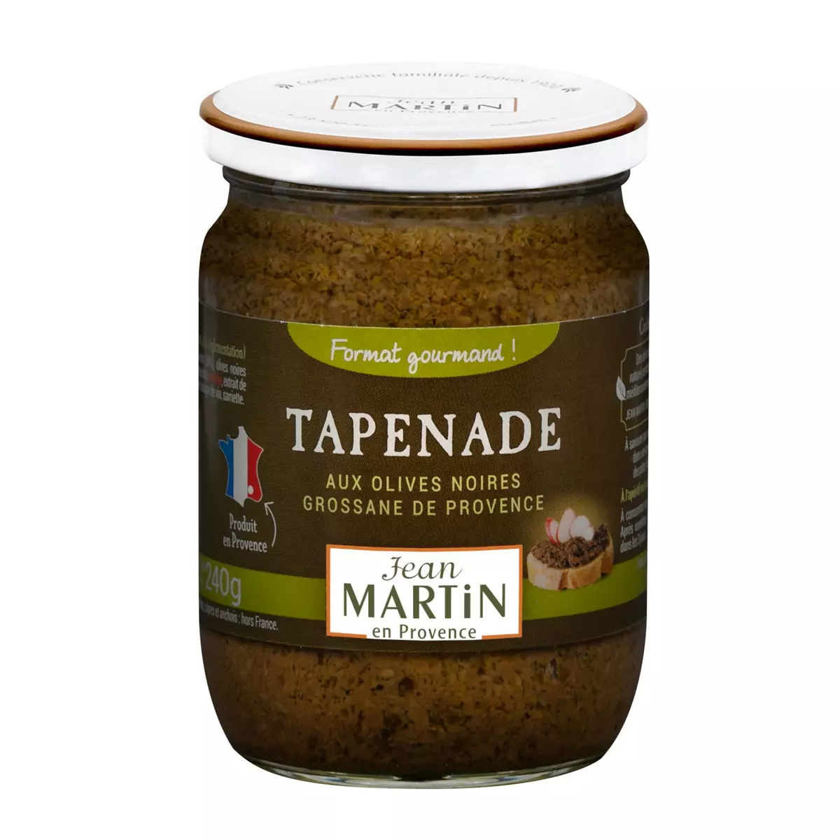 JEAN MARTIN Tapenade aux olives noires Grossane de Provence 240g