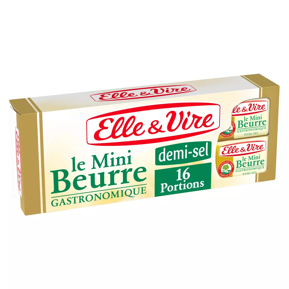 ELLE & VIRE Mini-beurre demi-sel gastronomique 16 portions 200g