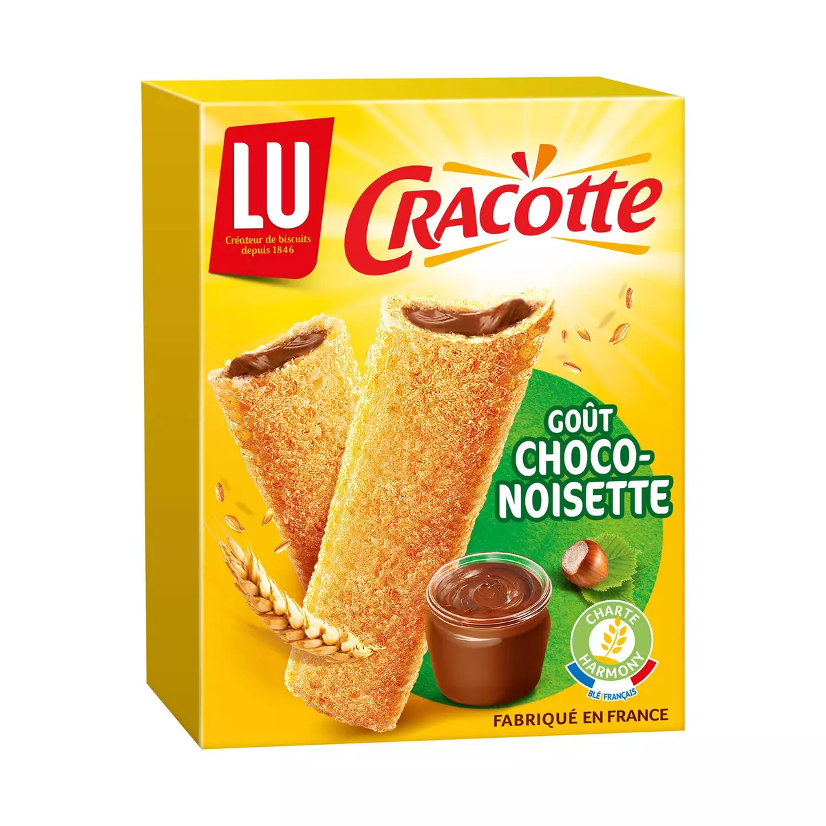 CRACOTTE Biscottes fourrées choco noisette 216g