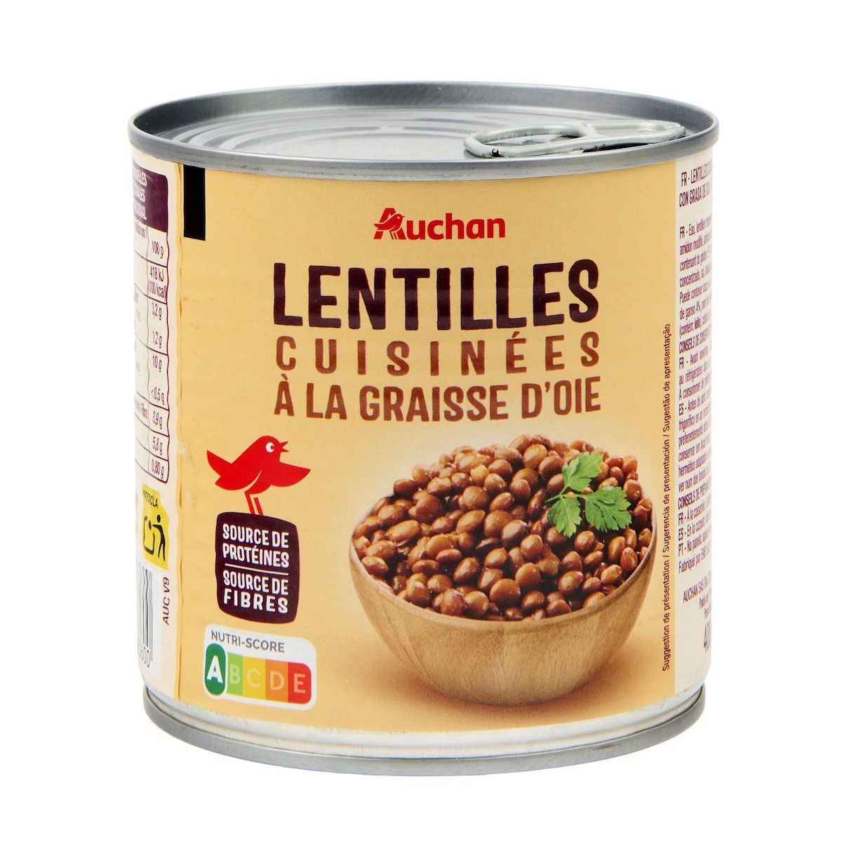 AUCHAN Lentilles cuisinées à la graisse d'oie 265g