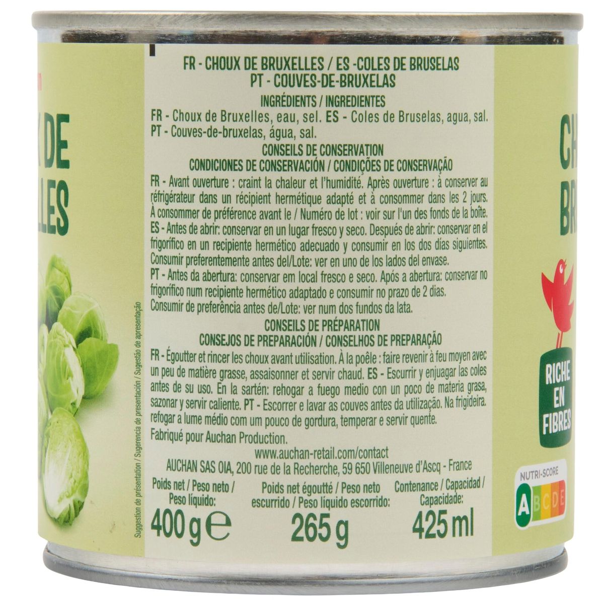 AUCHAN Choux de Bruxelles 265g