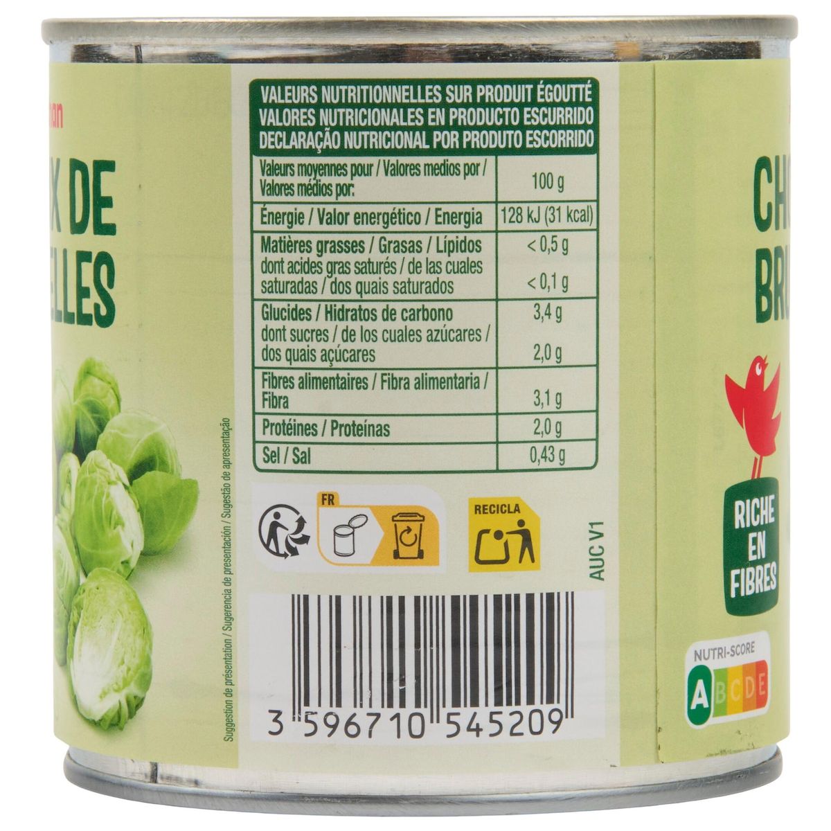 AUCHAN Choux de Bruxelles 265g