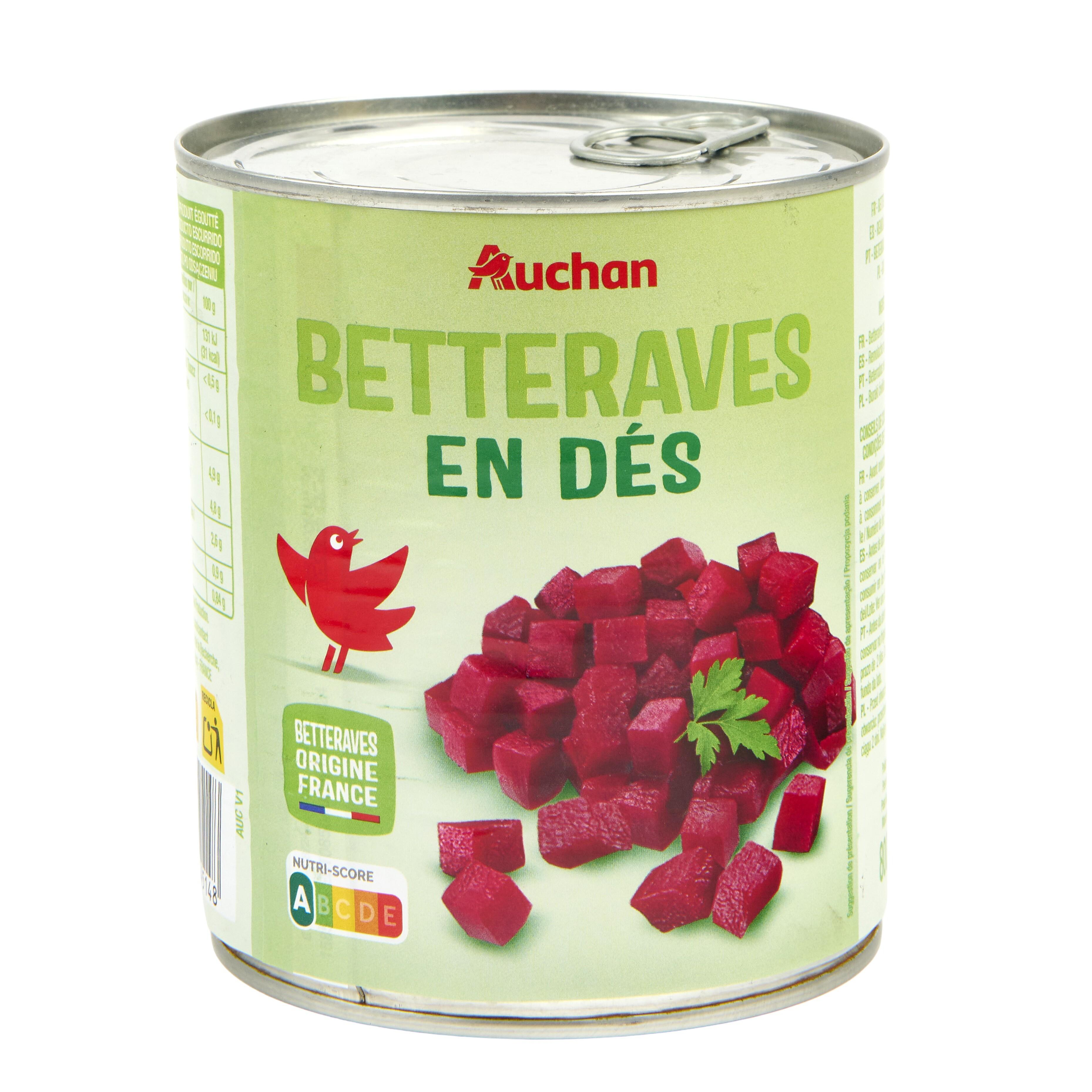 Voir la diapositive 3 : AUCHAN Betteraves en dés 530g