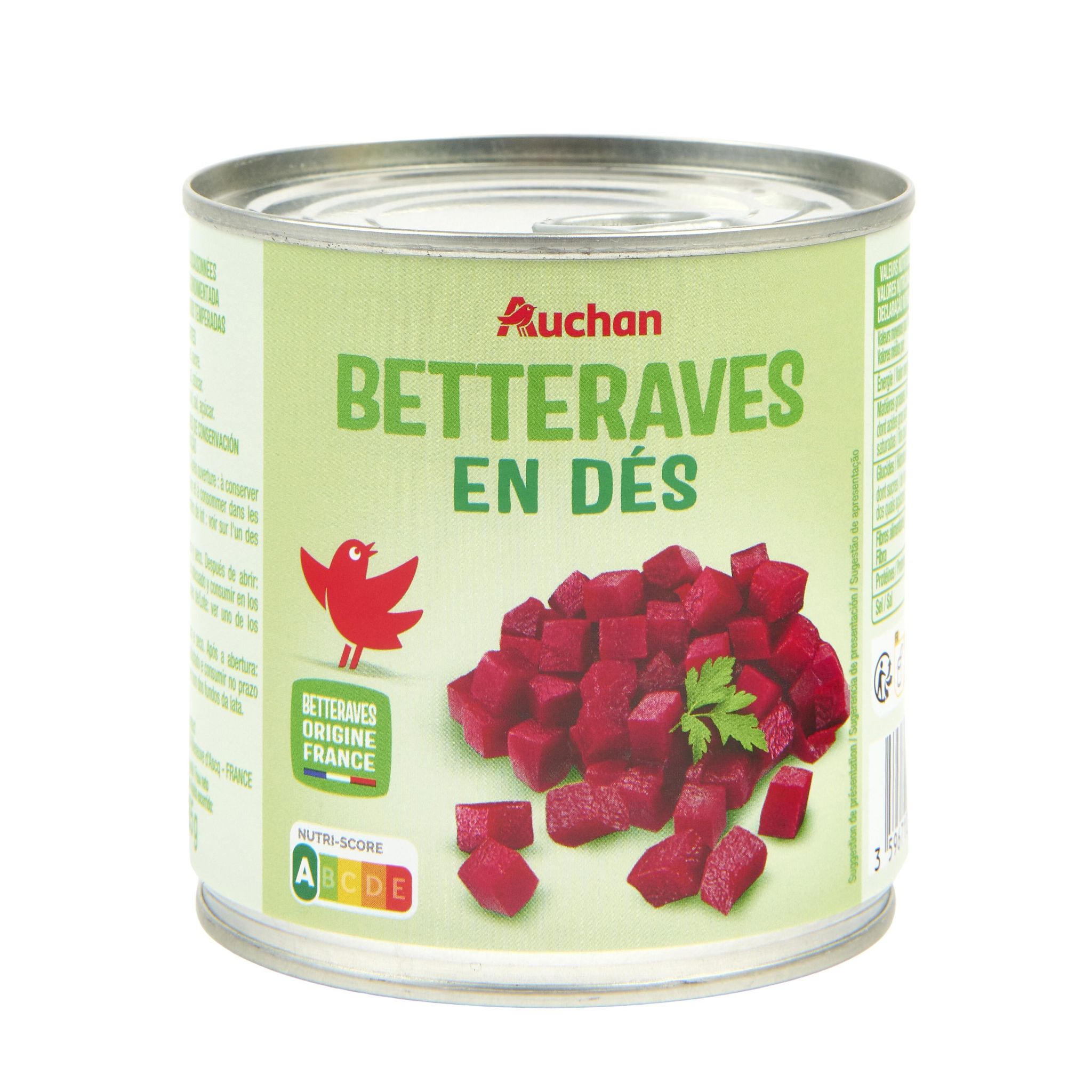 Voir la diapositive 3 : AUCHAN Betteraves en dés 265g
