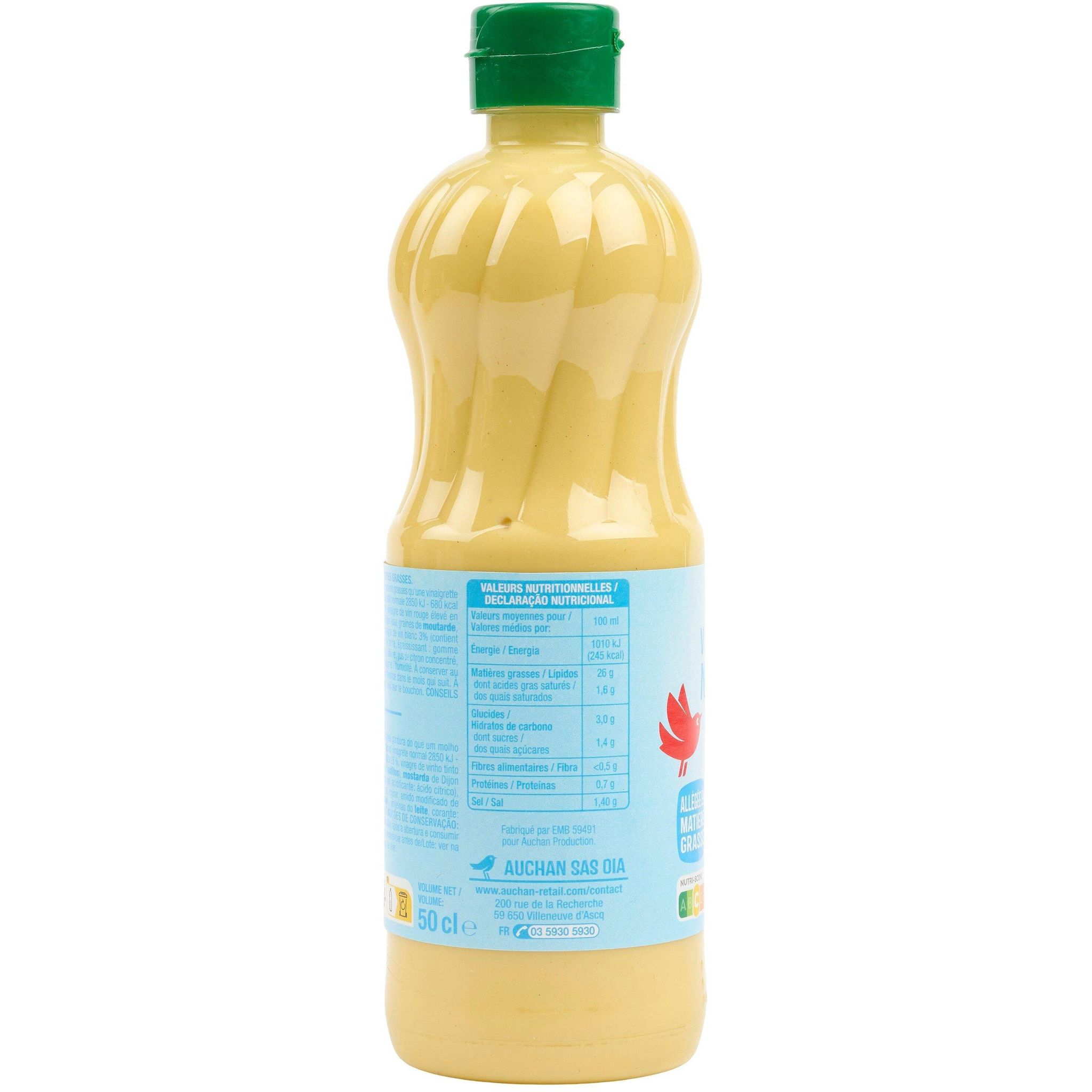 Voir la diapositive 2 : AUCHAN Vinaigrette allégée nature 50cl