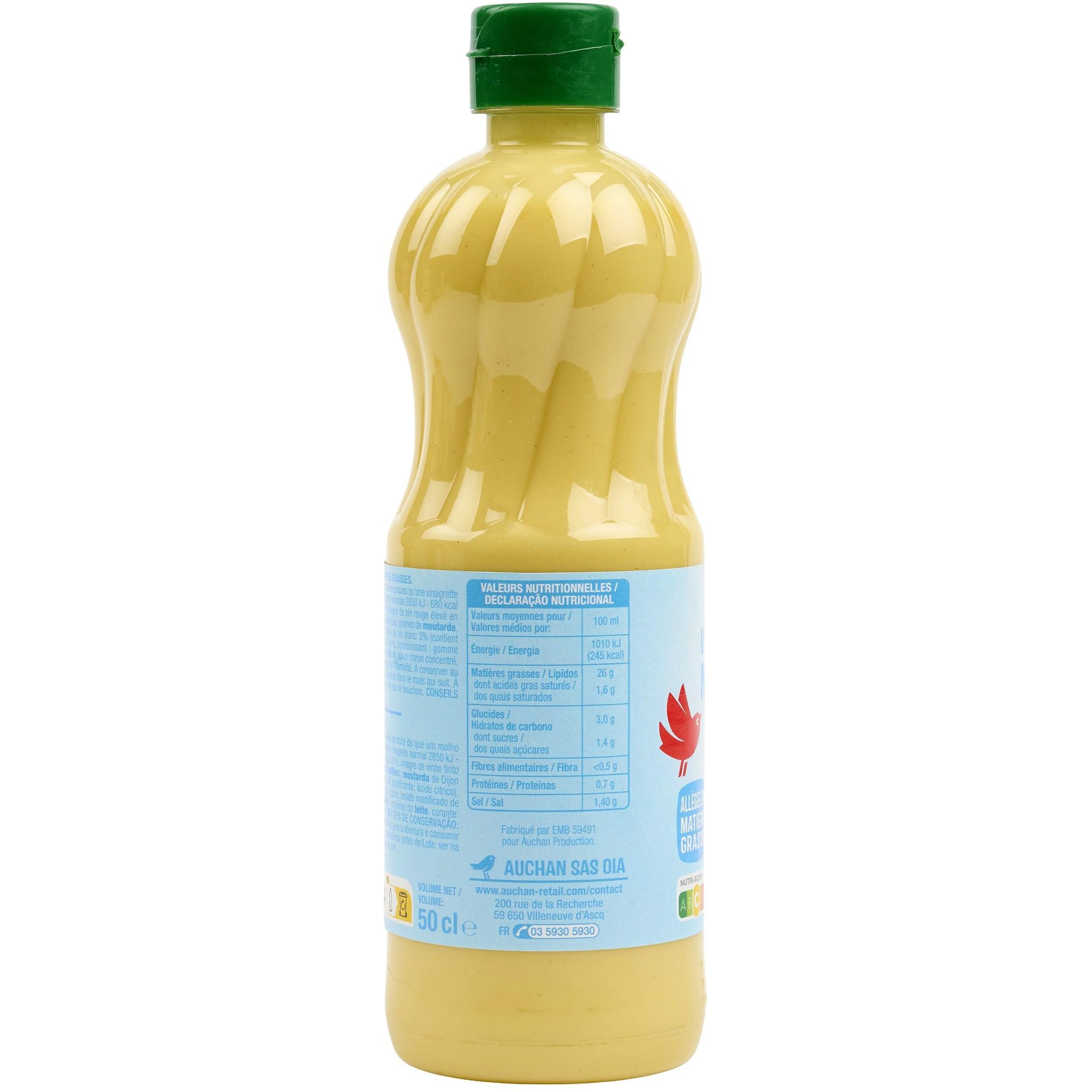 Voir la diapositive 3 : AUCHAN Vinaigrette allégée nature 50cl
