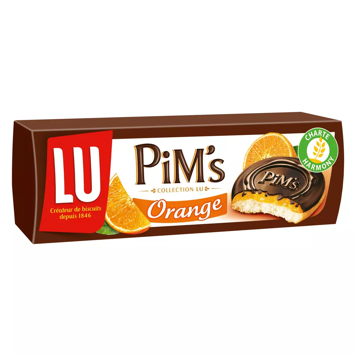 LU Pim's biscuits génoises nappées de chocolat saveur orange 12 biscuits 150g