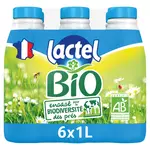 LACTEL Lait demi-écrémé bio UHT 6x1L