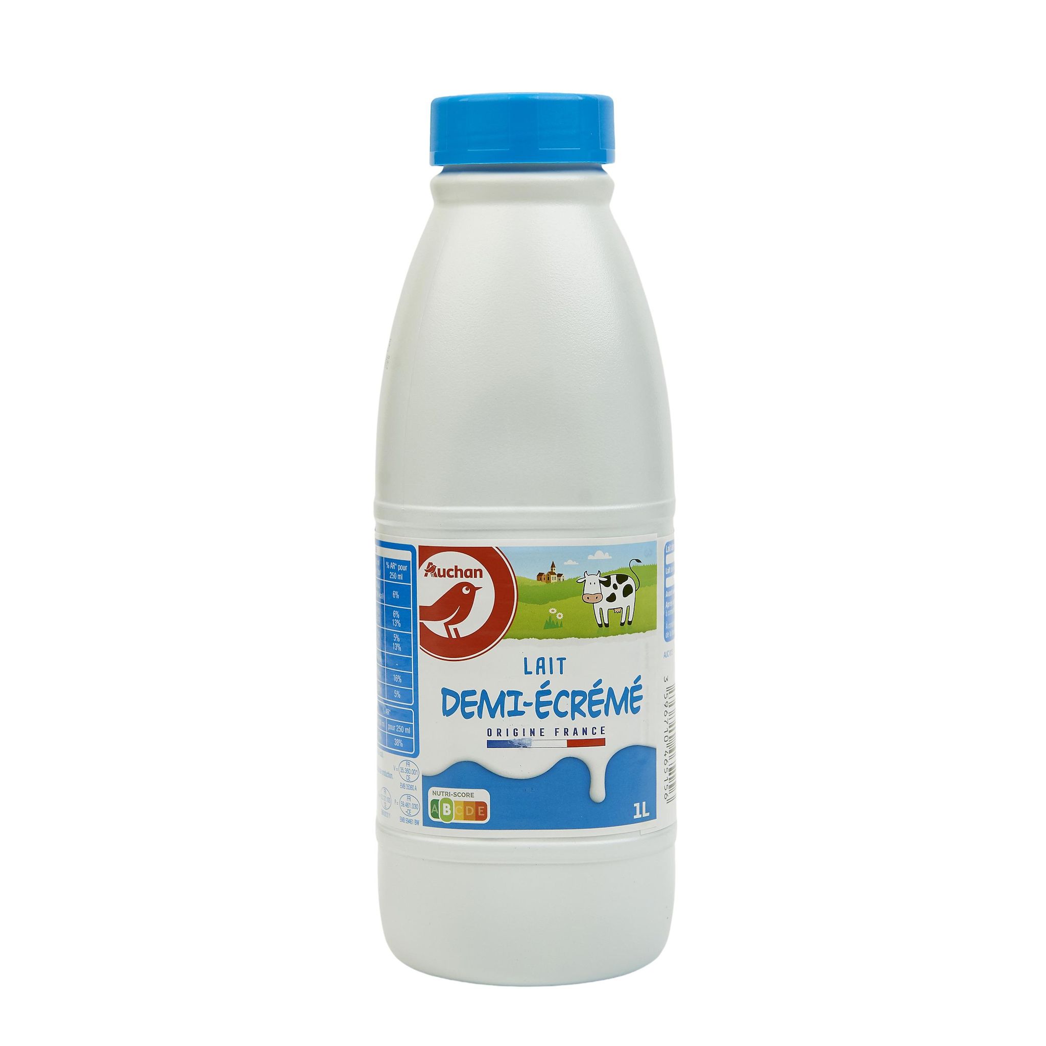 Voir la diapositive 2 : AUCHAN Lait demi-écrémé UHT 1l