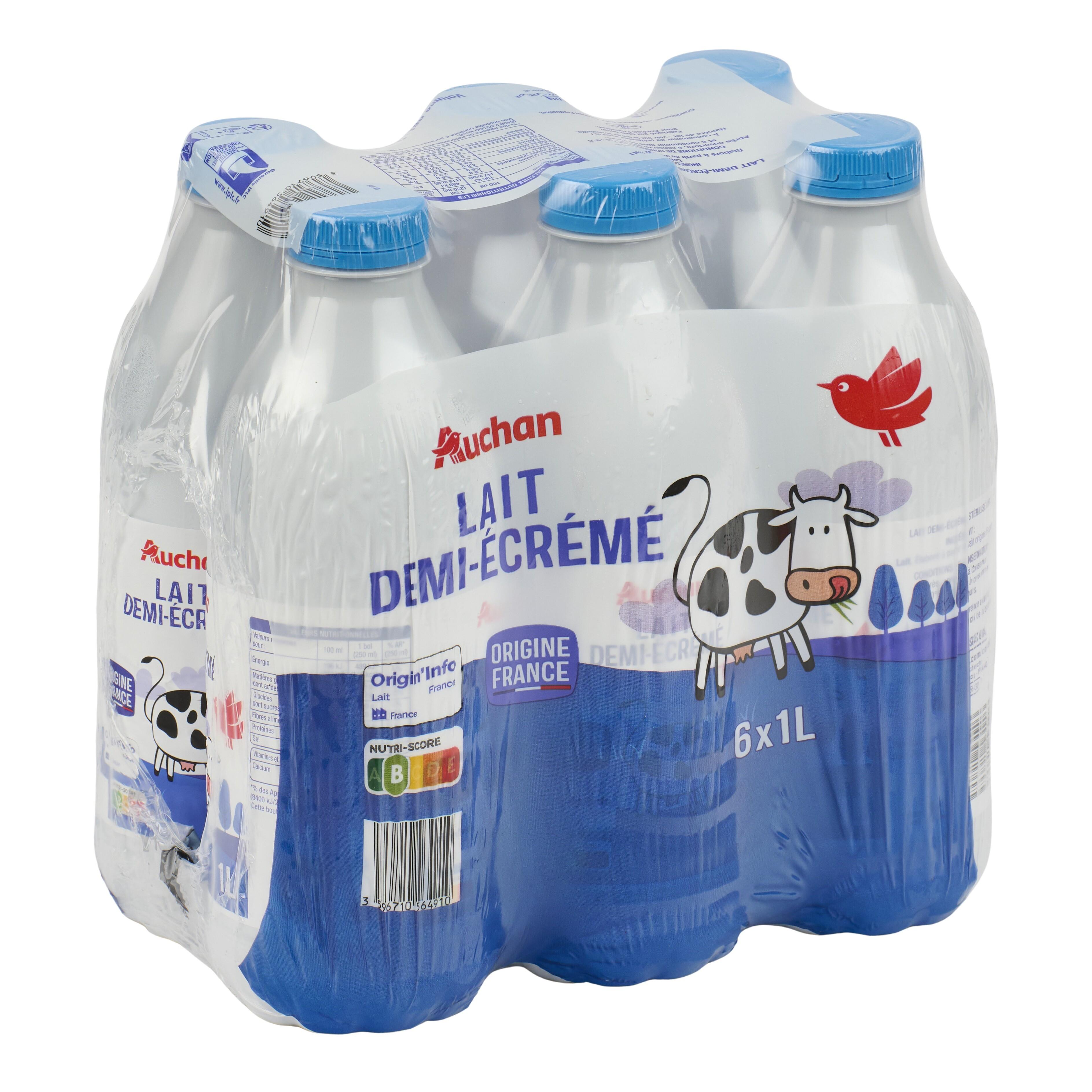 Voir la diapositive 3 : AUCHAN Lait demi-écrémé UHT 6x1L