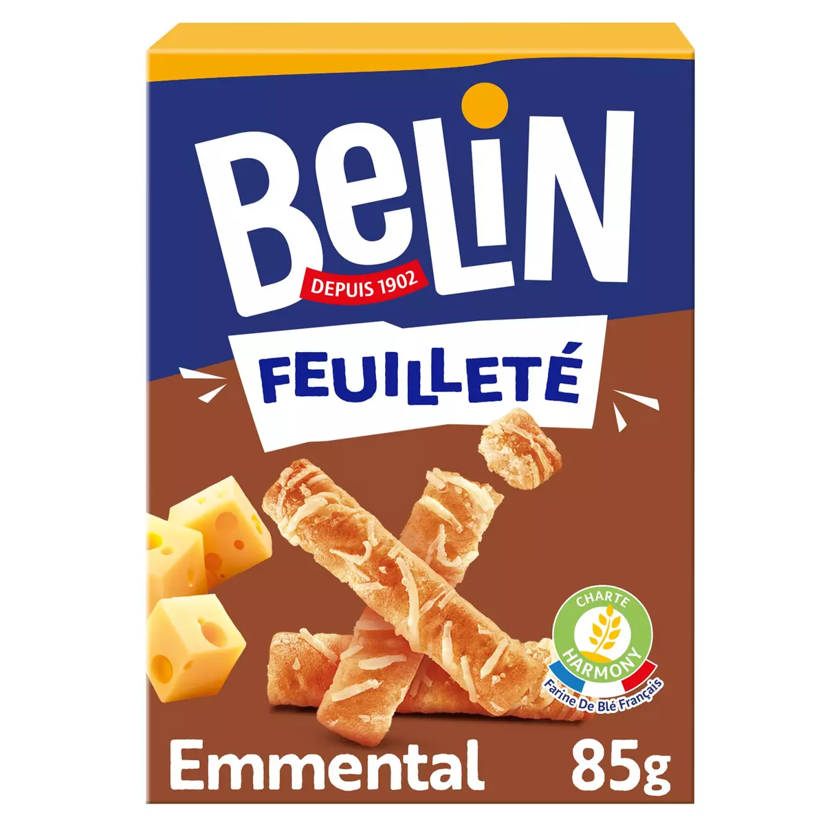 BELIN Biscuits crackers feuilletés à l'emmental 85g