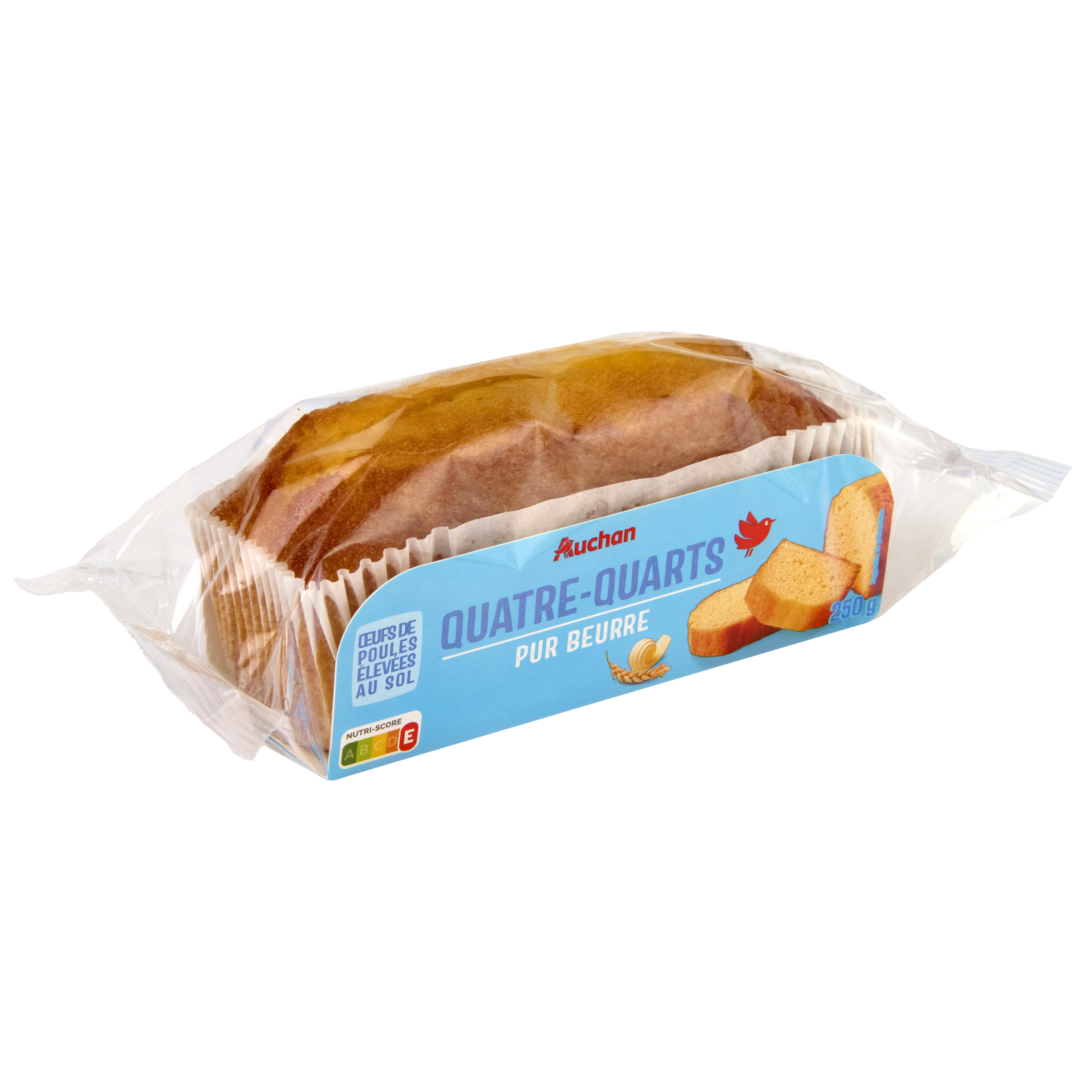 Voir la diapositive 2 : AUCHAN Quatre quarts pur beurre 250g
