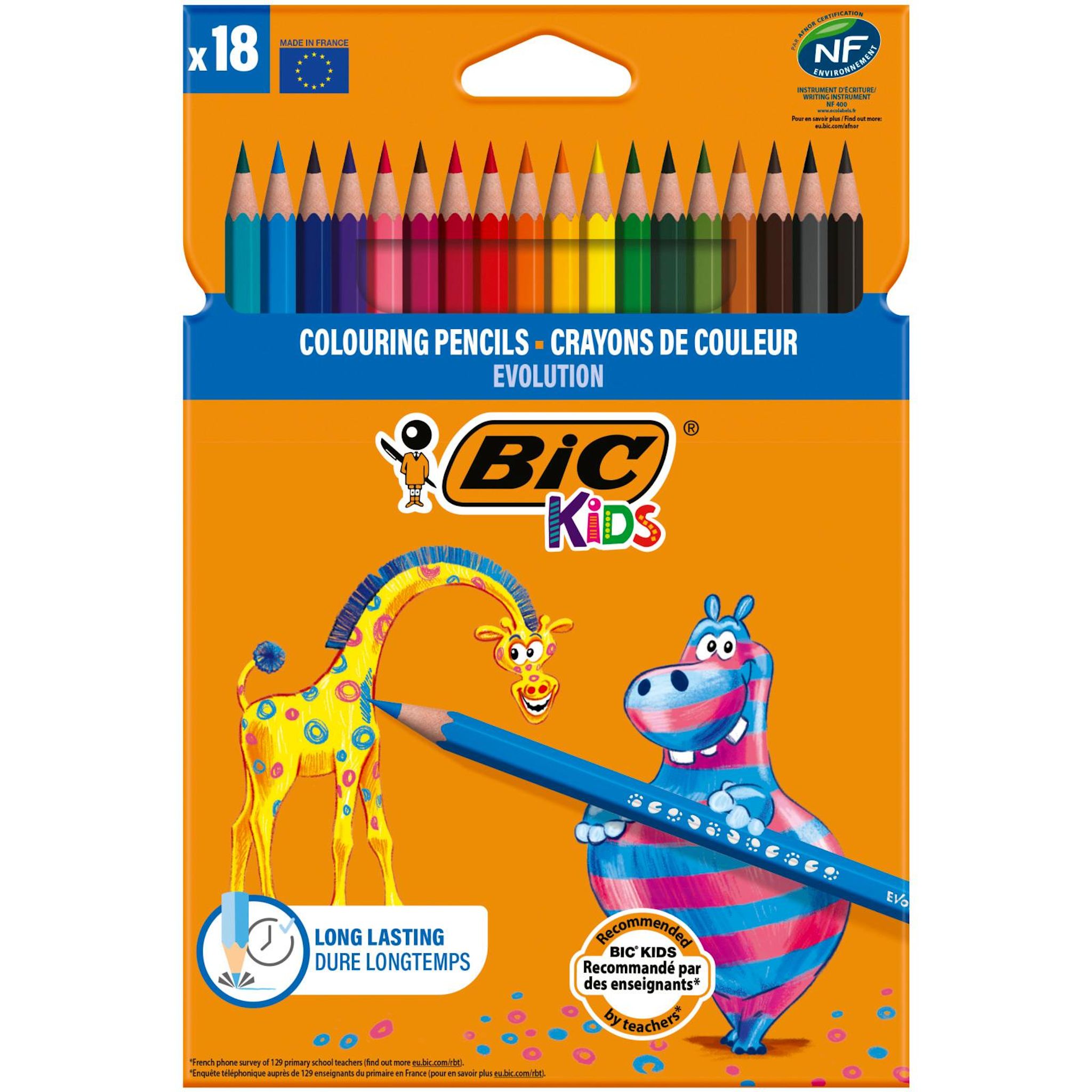 BIC Crayons de couleur x18 Kids Evolution