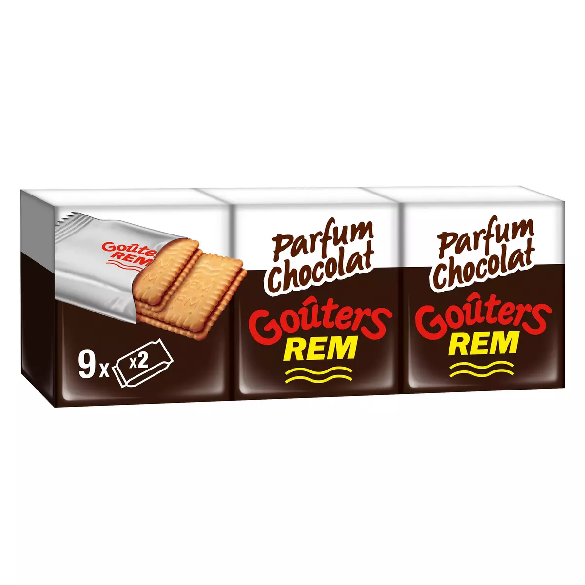 LU Goûters REM biscuits fourrés chocolat sachets fraîcheur 9x2 biscuits 375g