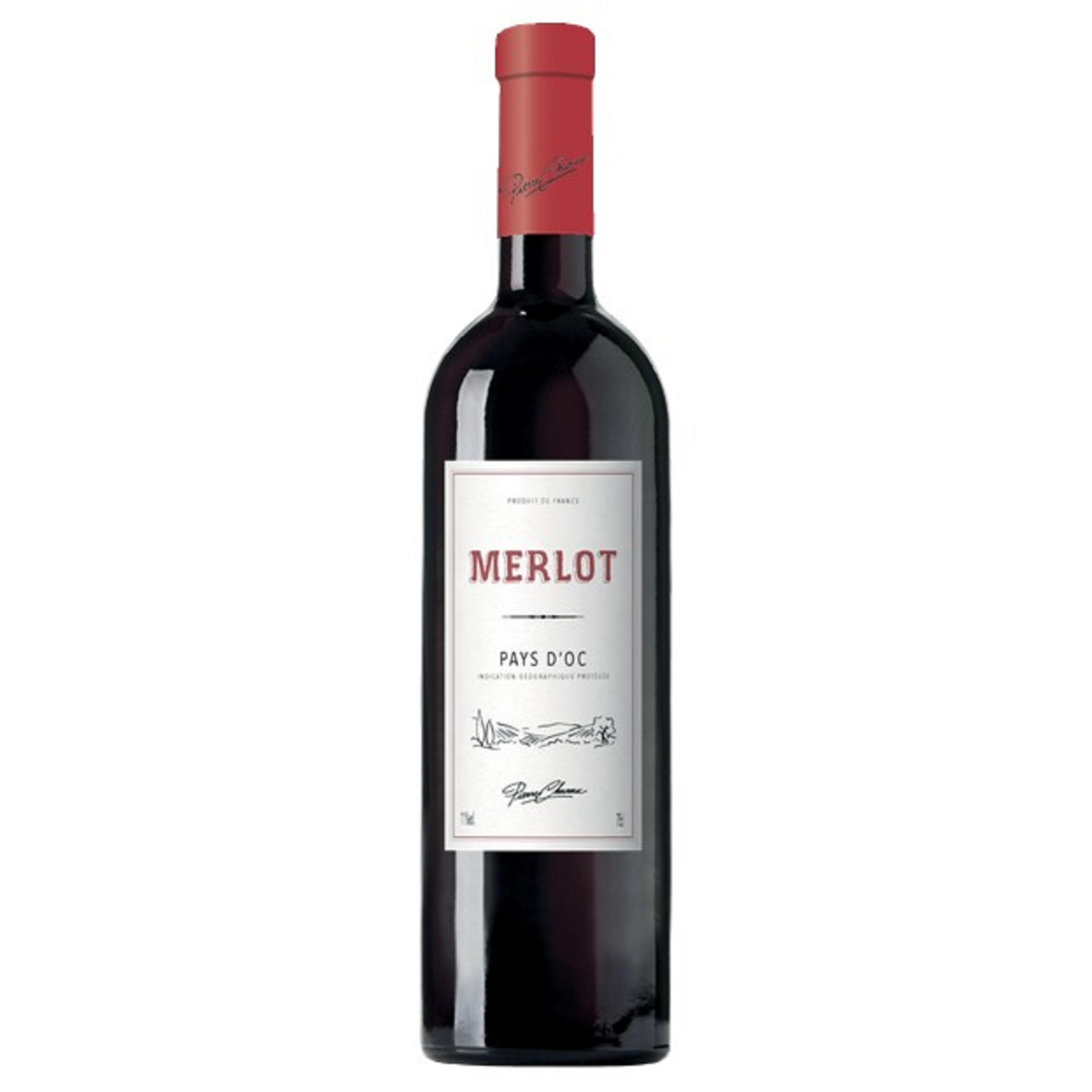 Voir la diapositive 2 : PIERRE CHANAU Vin rouge IGP Pays-d'Oc merlot 75cl