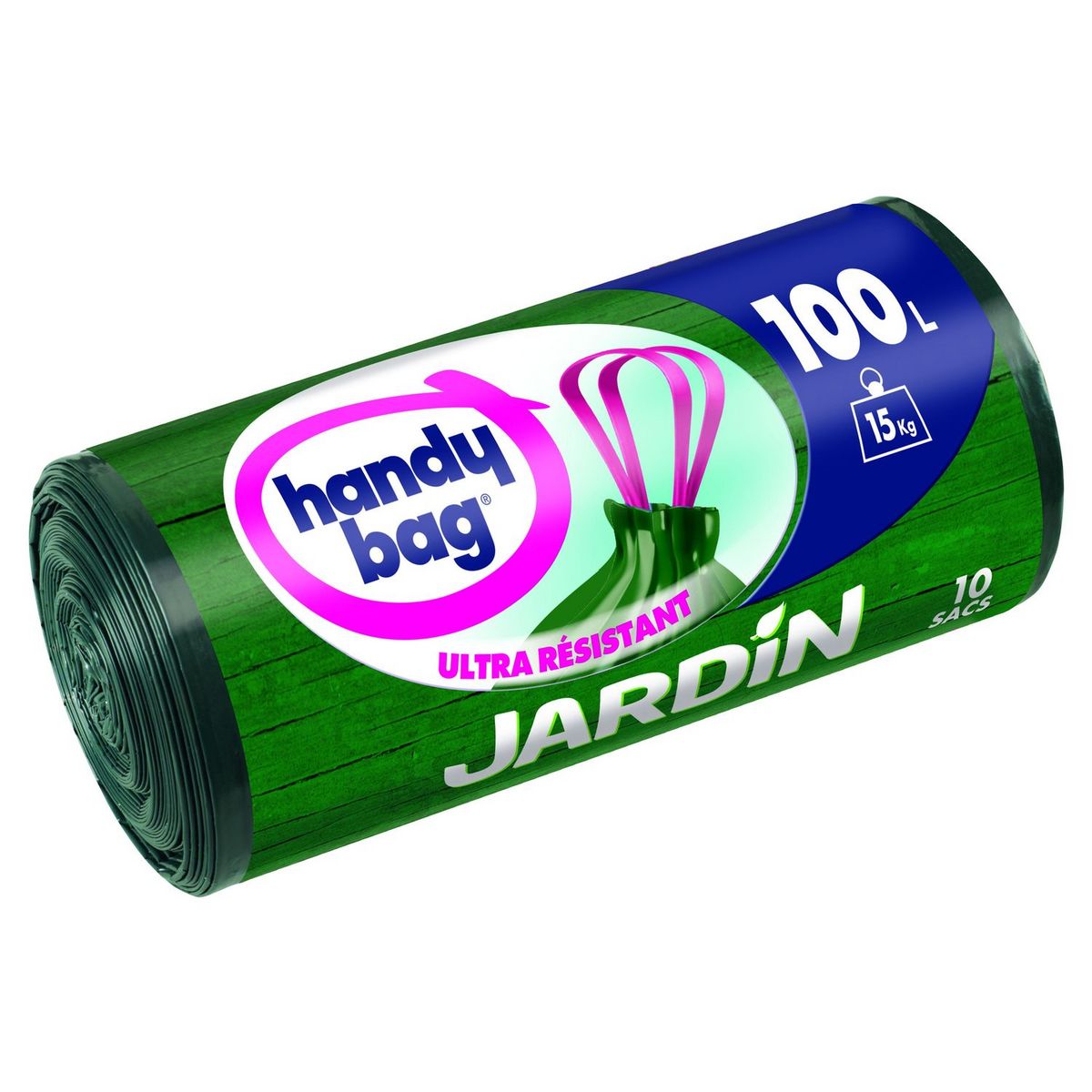 HANDY BAG Sacs poubelle jardin liens coulissants 100l 10 sacs