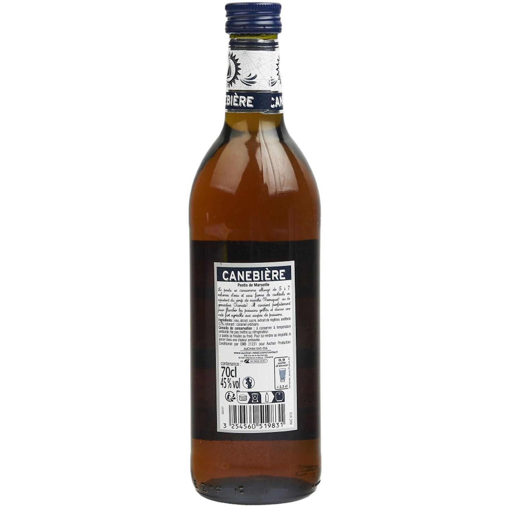 Voir la diapositive 2 : CANEBIERE Pastis de Marseille 45% 70cl