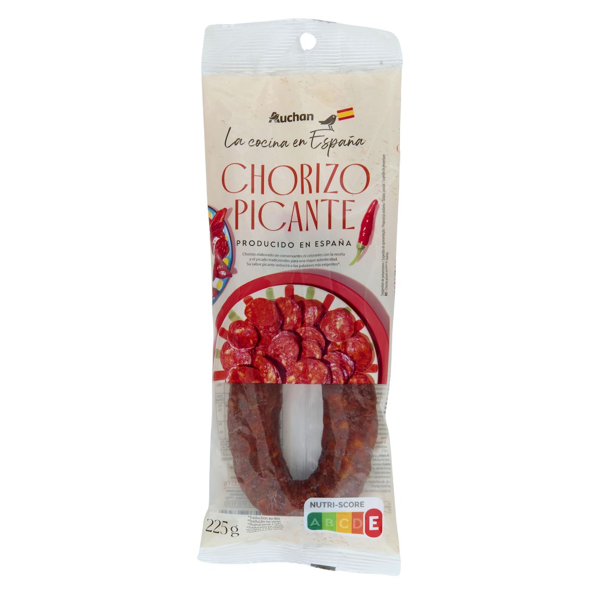 AUCHAN LA COCINA EN ESPANA Chorizo Piquante 225g