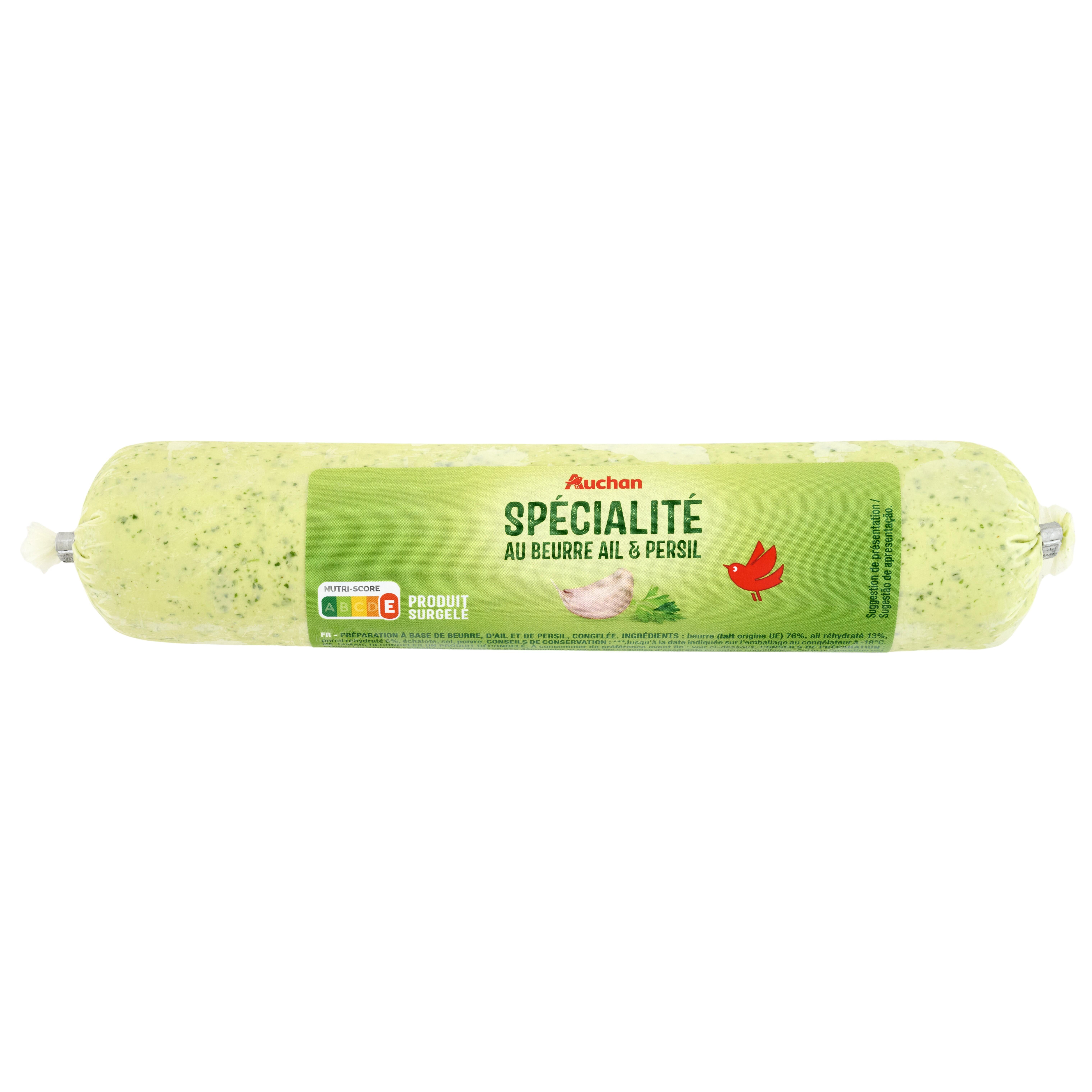 Voir la diapositive 3 : AUCHAN Beurre d'escargot ail et fines herbes 250g