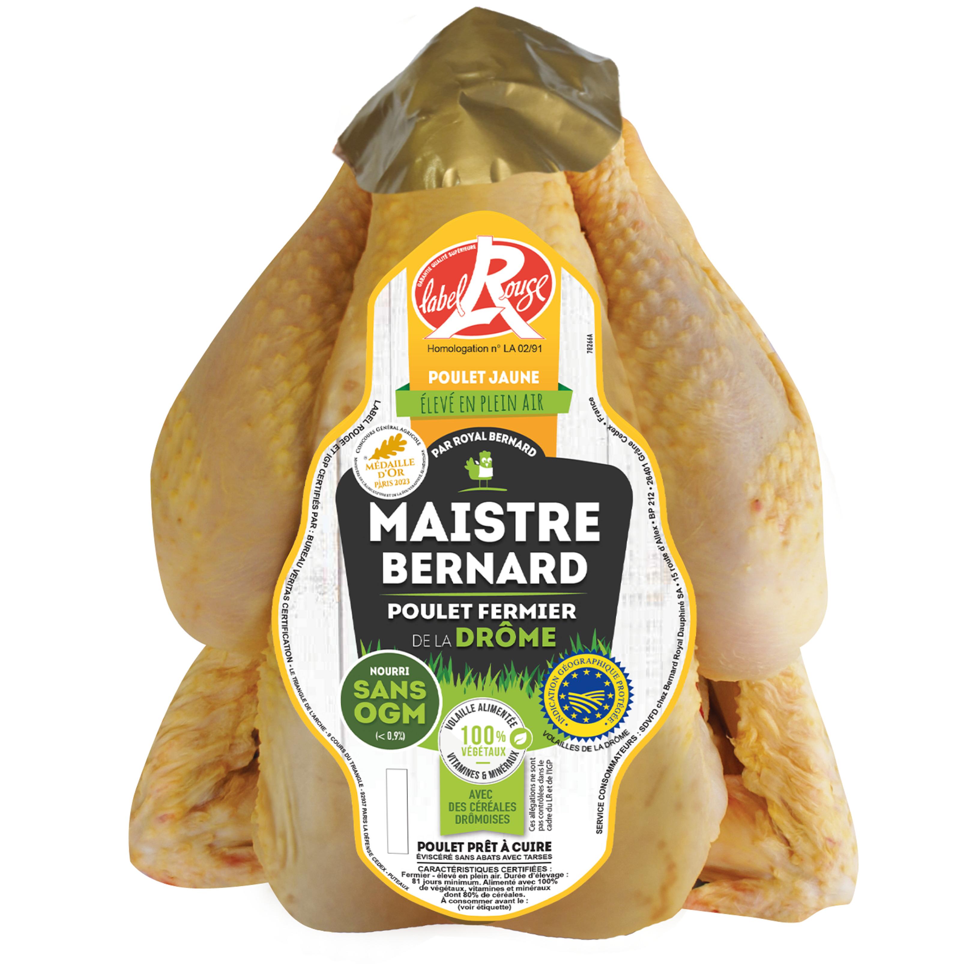 MAISTRE BERNARD Poulet fermier de la Drôme label rouge Env 1,3kg