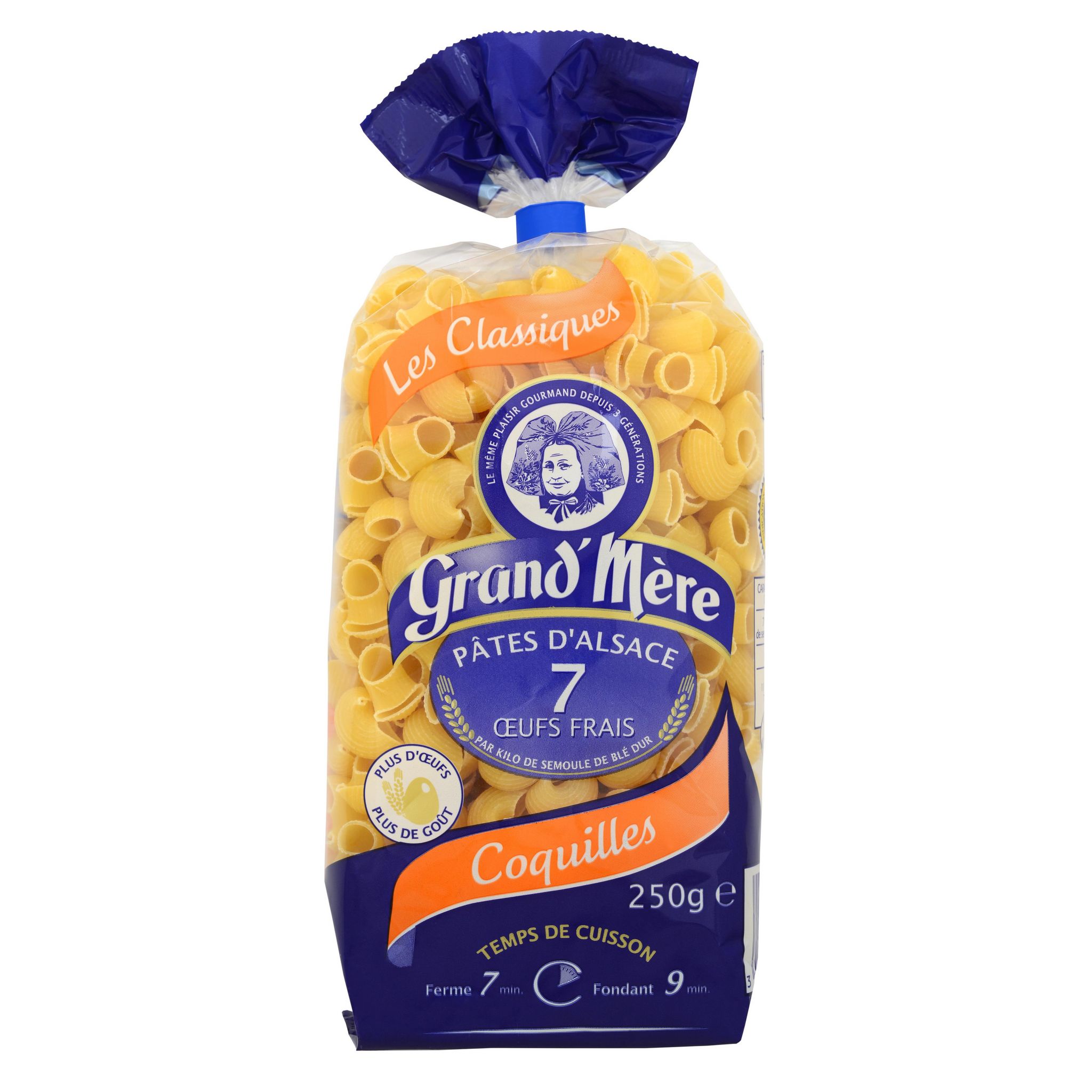 Voir la diapositive 2 : GRAND'MERE Pâtes d'Alsace coquilles aux œufs frais IGP 250g