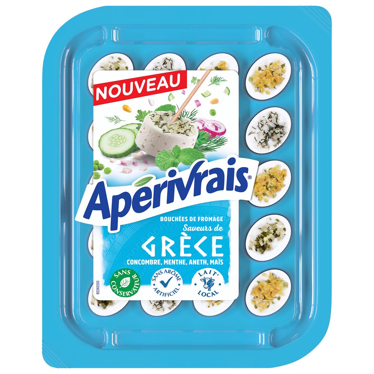 APERIVRAIS Bouchées de fromage saveurs ail et thym et poivrons rouges 100g