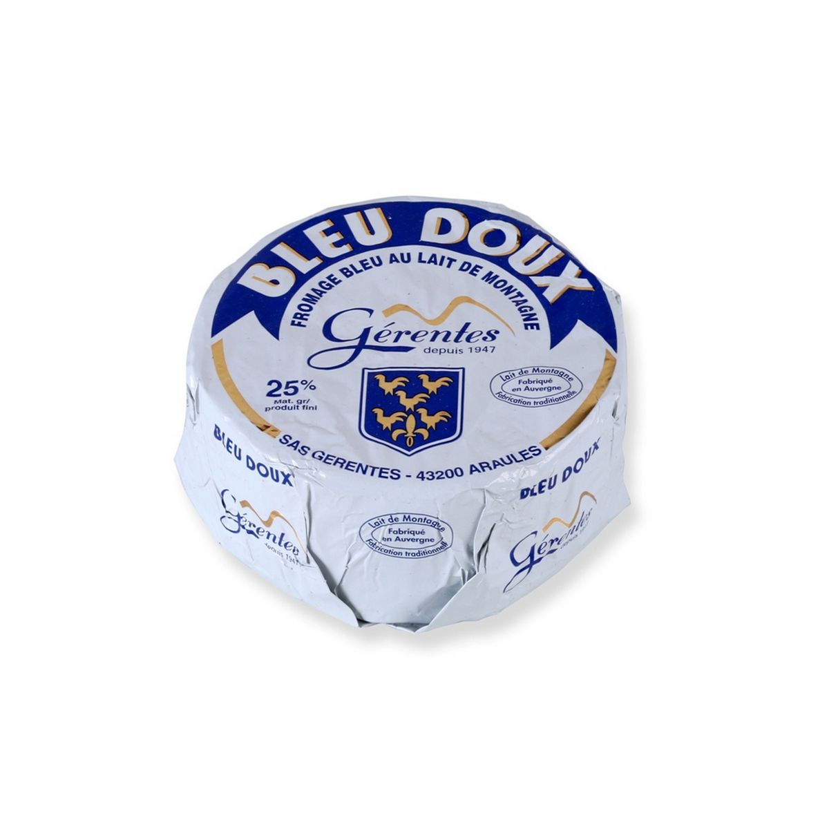 GERENTES Bleu doux fromage bleu au lait de montagne 25%MG 400g