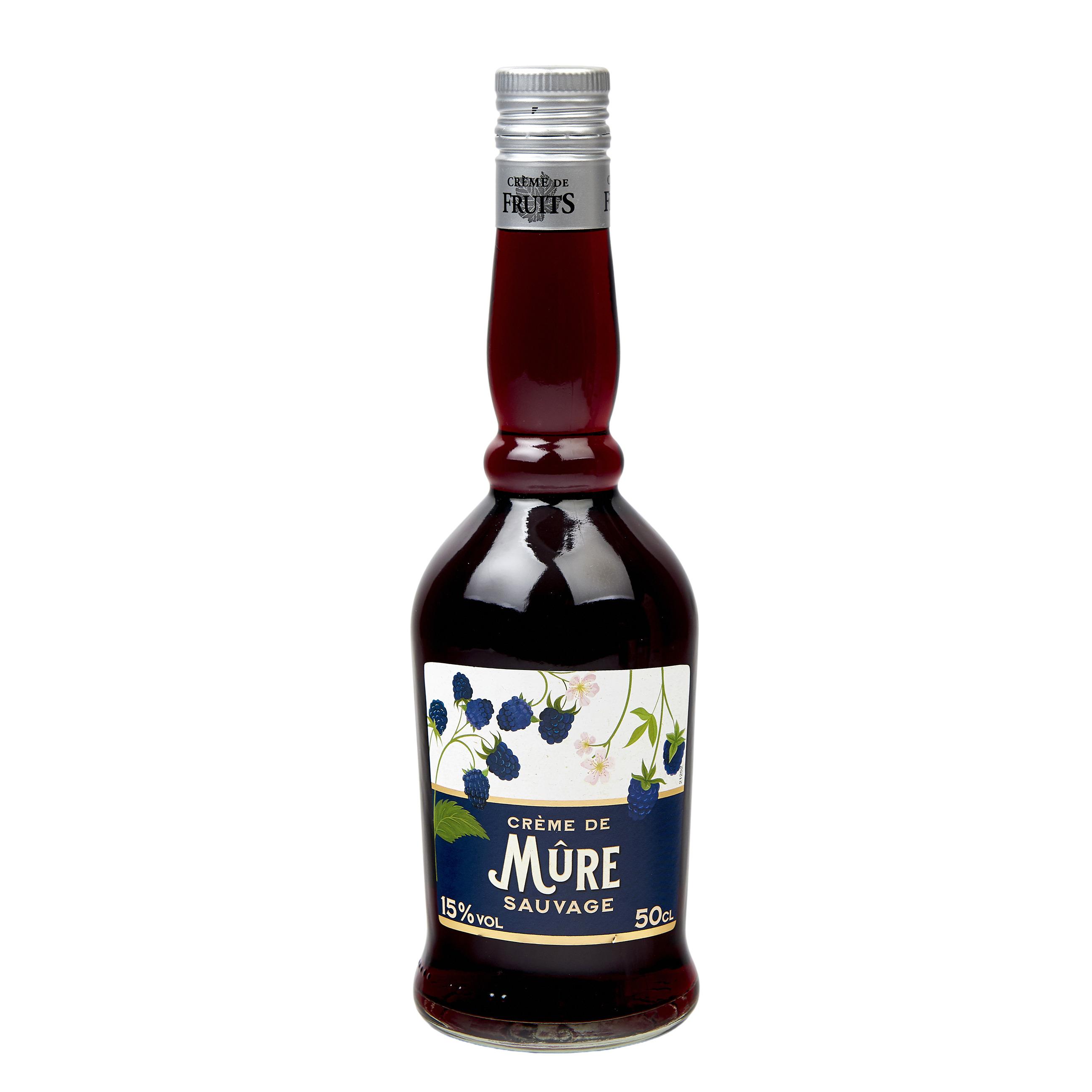 Voir la diapositive 2 : AUCHAN Crème de mûres sauvages 15% 50cl