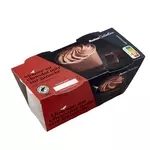 AUCHAN COLLECTION Mousse au chocolat noir sur ganache chocolat noir 2x88g